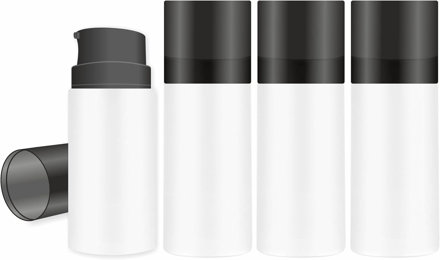 MYOC White Airless Bottle Set with Black Pump| 4 Bottles | 15Ml | Leak-Proof & Precise Dispensing | Ideal for DIY Beauty & Skincare image number 2