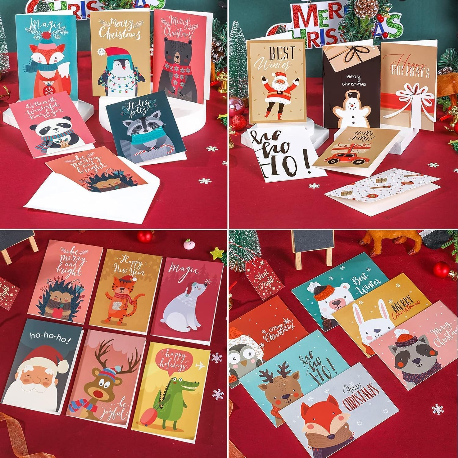 Christmas Cards with Envelope, 24 Different Christmas Postcards Bulk, Happy Holiday and Happy New Year Post Cards Greeting Cards for Christmas image number 4