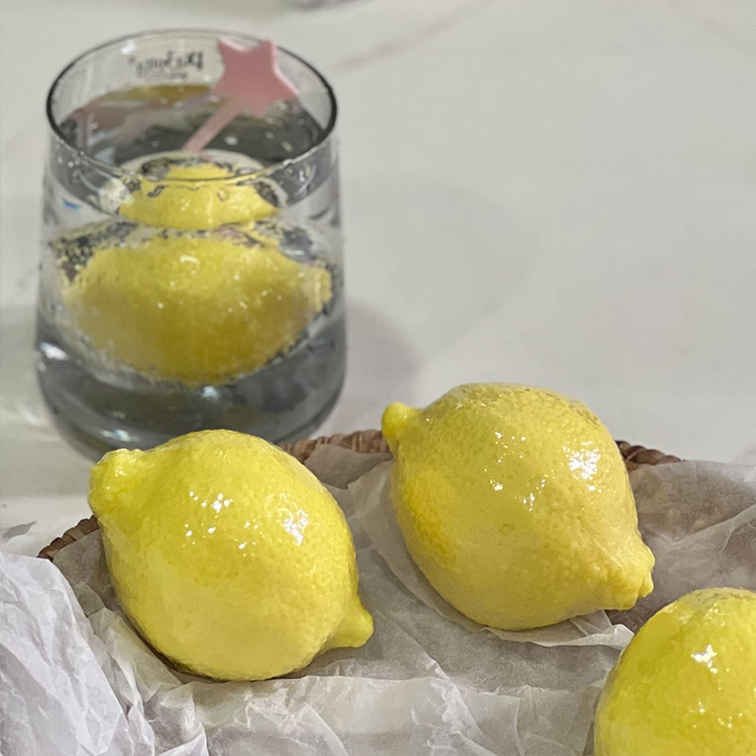 Lemon Shape Botanical Soap Bar,70G Handmade Natural Lemon Essential Oil Floral Face Body Soap for Men & Women,Moisturizing Artisanal Scented Bath Soap Gift with Blistering Net image number 3