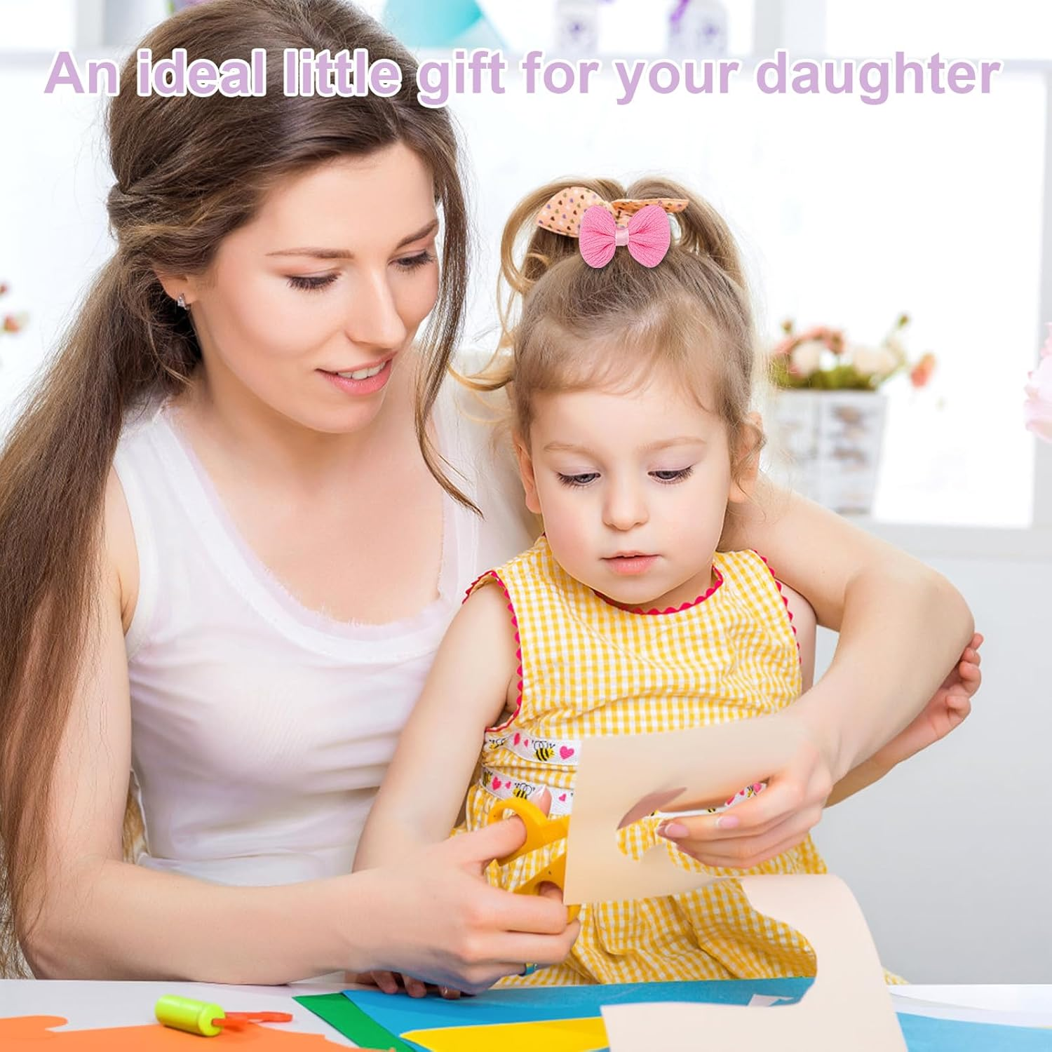 24Pcs Toddler Hair Bows, Elastic Toddle Hair Ties Toddler Flower Hair Accessories Butterfly Hair Clips Cute Hair Ties Baby Hair Bows for Little Girls Hair Ponytail image number 5