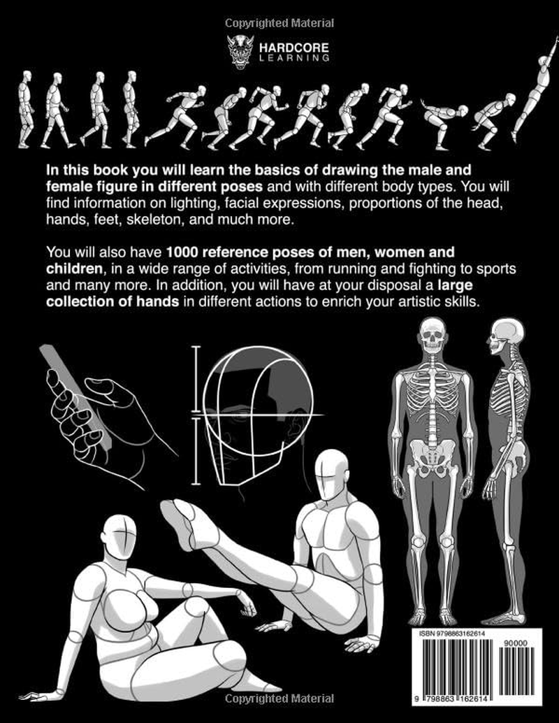 How to Draw Anatomy, Faces & Hands 1000 Poses for Artists: the Definitive Guide to Learn Step by Step the Anatomy of People, Men, Women and Children, ... Expressions, Musculature, Dynamic Postures image number 1