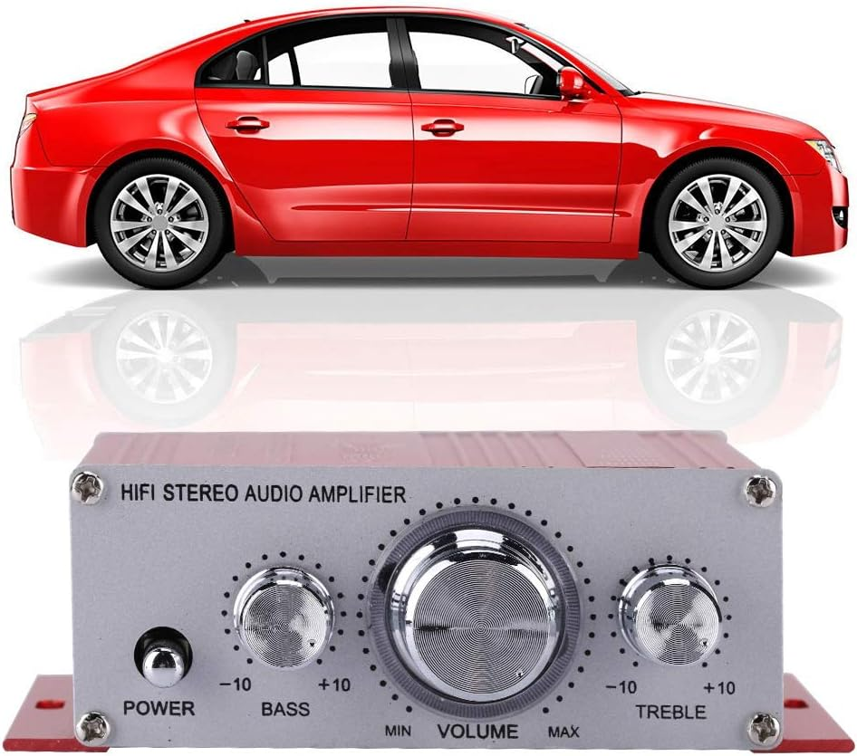 Mini Digital Car Amplifier - Hifi Audio Music CD DVD MP3 FM Player - Aluminum Alloy - for Cars and Motorcycles - Blue image number 7