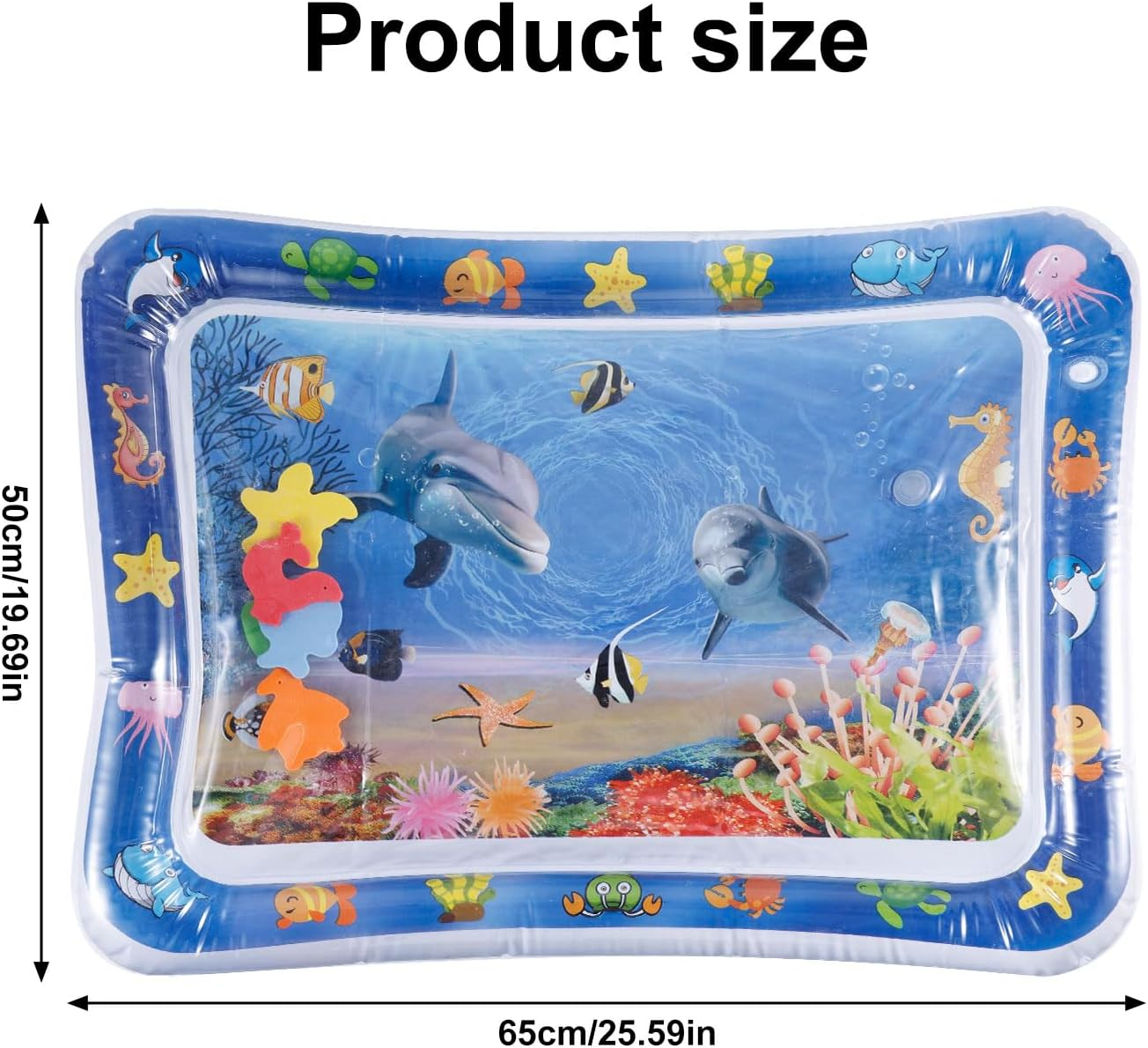 Gosknor Cat Water Play Mat, 25.59X19.69 Inch Kitty Sensory Water Mat Cool Comfort Pet Water Play Fun Water Sensory Bed Pad Toy for Dog Cat Pet Water Play Alone image number 4