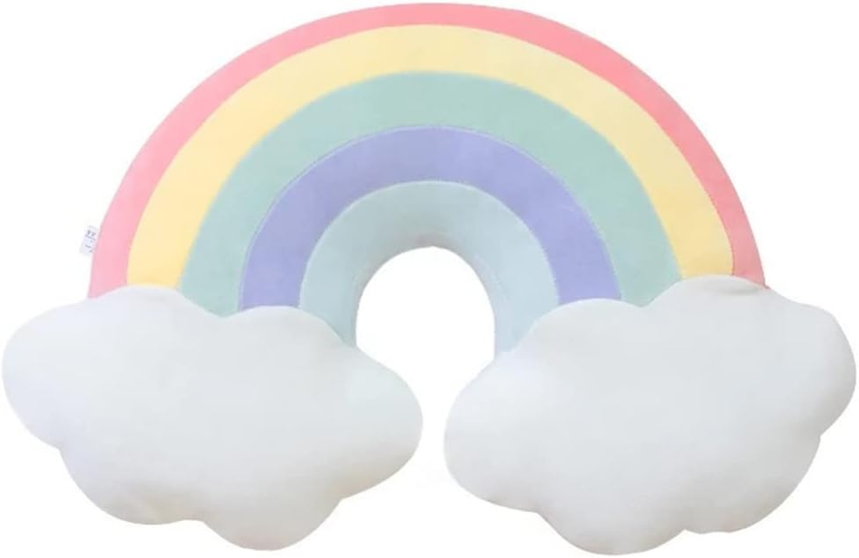 JIANEEXSQ Cloud Rainbow Shaped Pillow Home Decorative Creative Cushion Plush Stuffed Pillow Candy Color Cushion