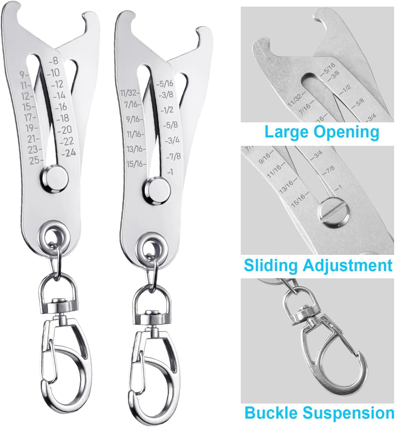 Ionpshg2Pcs Thread Checker Nut and Bolt Thread Checker with Keychain Portable Bolt Size Finder Verification Tool with Inch & Metric Bolt Size Finder Verification Tool for Fast and Precise Measurement image number 5