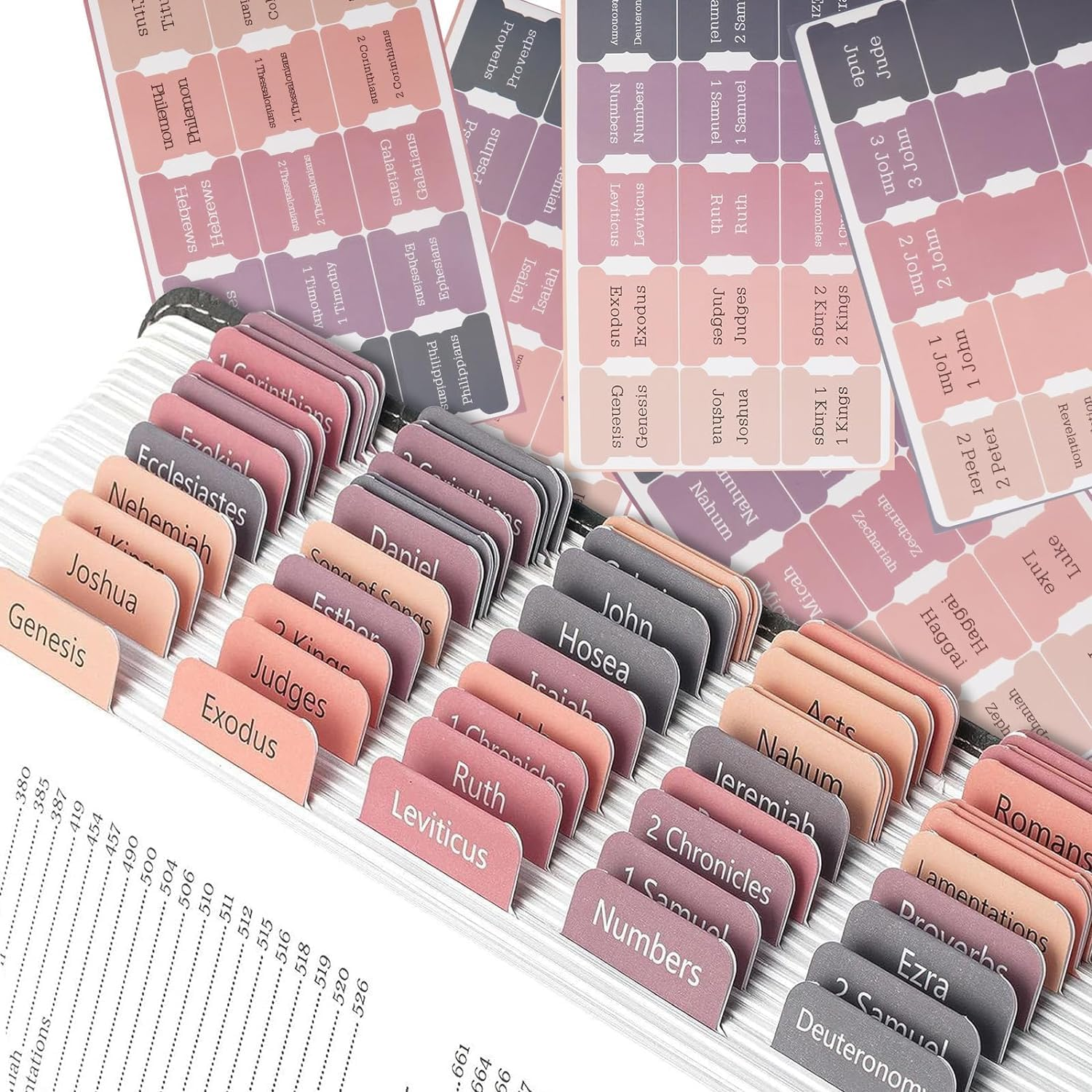 150Pcs Bible Tabs for Women and Men - Laminated Study Bible Index Labels, Color a - Mr Pen image number 1