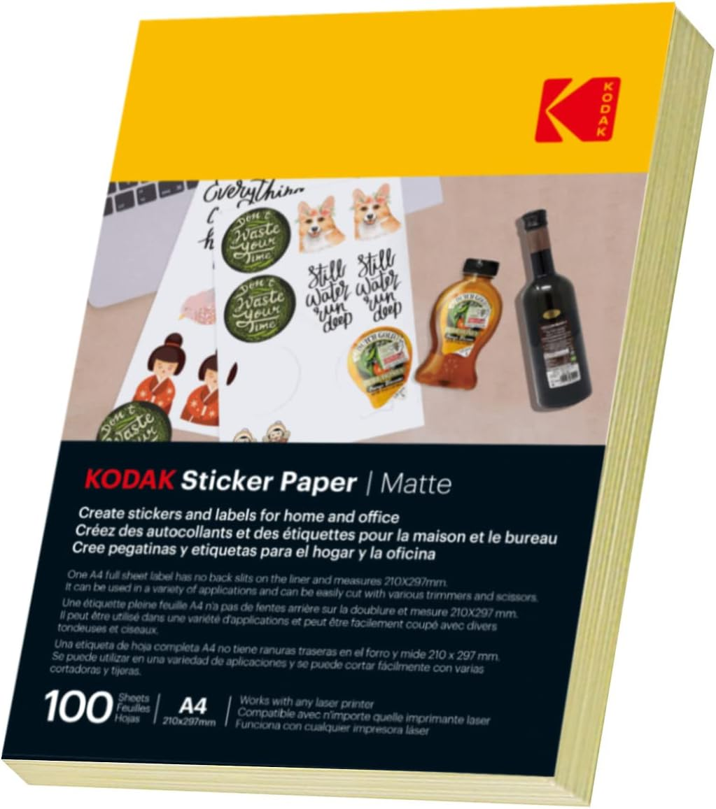 Kodak Matte A4 Sticker Paper (100 Sheets)