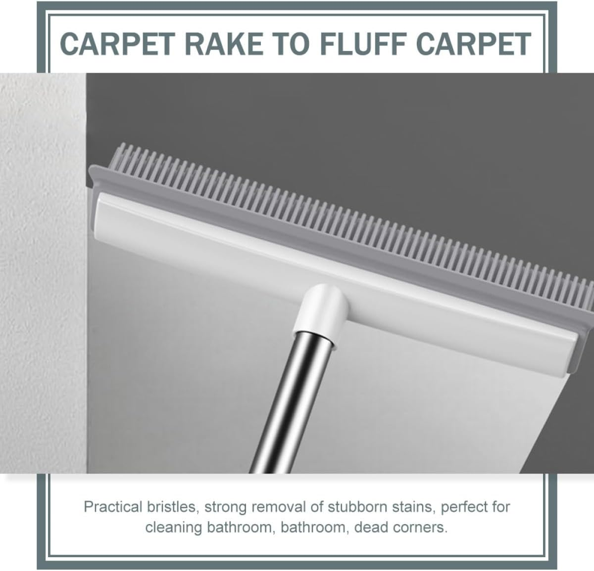 VICASKY Dual-Use Pet Hair Remover Brush Rubber Bristles, Long Handle Carpet and Wooden Floor Cleaner for Household Cleaning and Fur Removal image number 1