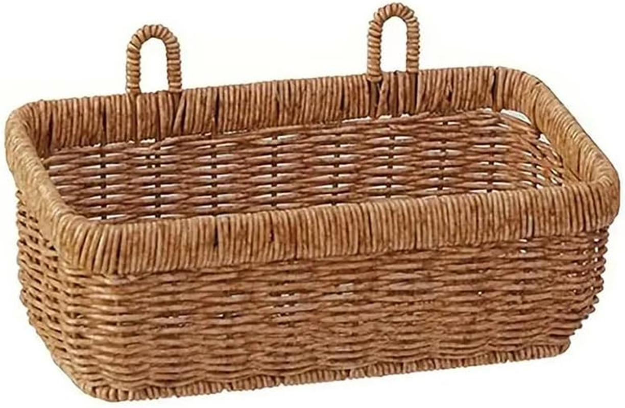 AIMALL Multi-Purpose Plastic Rattan Hanging Storage Basket, Versatile for Kitchen Garlic, Onion Storage and Living Room Decor, Sturdy Iron Frame Weave, Small/Large - No Assembly Required image number 5