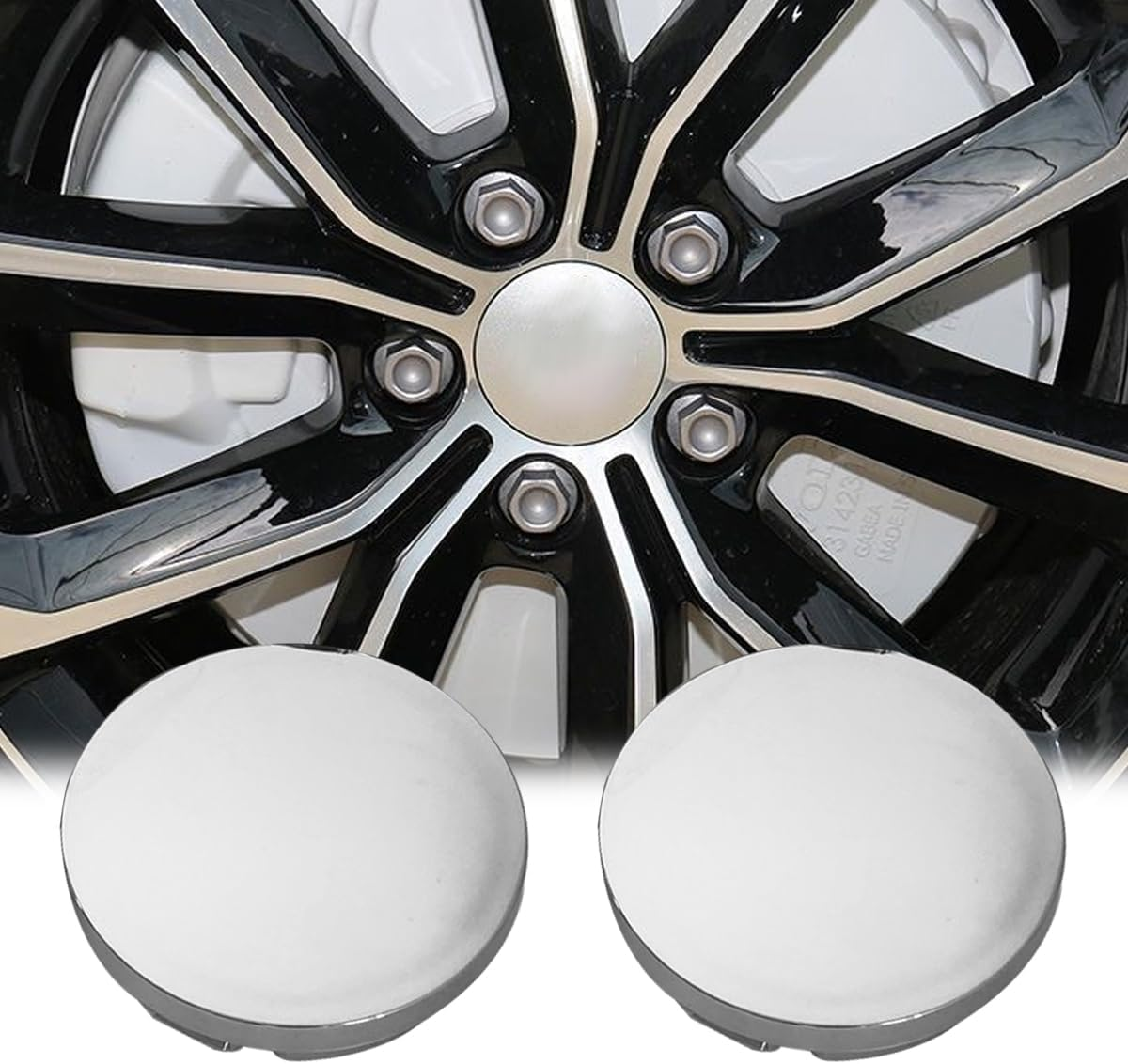 JNNJ Pack of 4 Universal Hub Caps, Universal Rims Wheel Hubs Wheel Centre Caps, Tuning Accessories Vehicle Car Wheel Hubs Plastic Covers (Galvanic Colour)