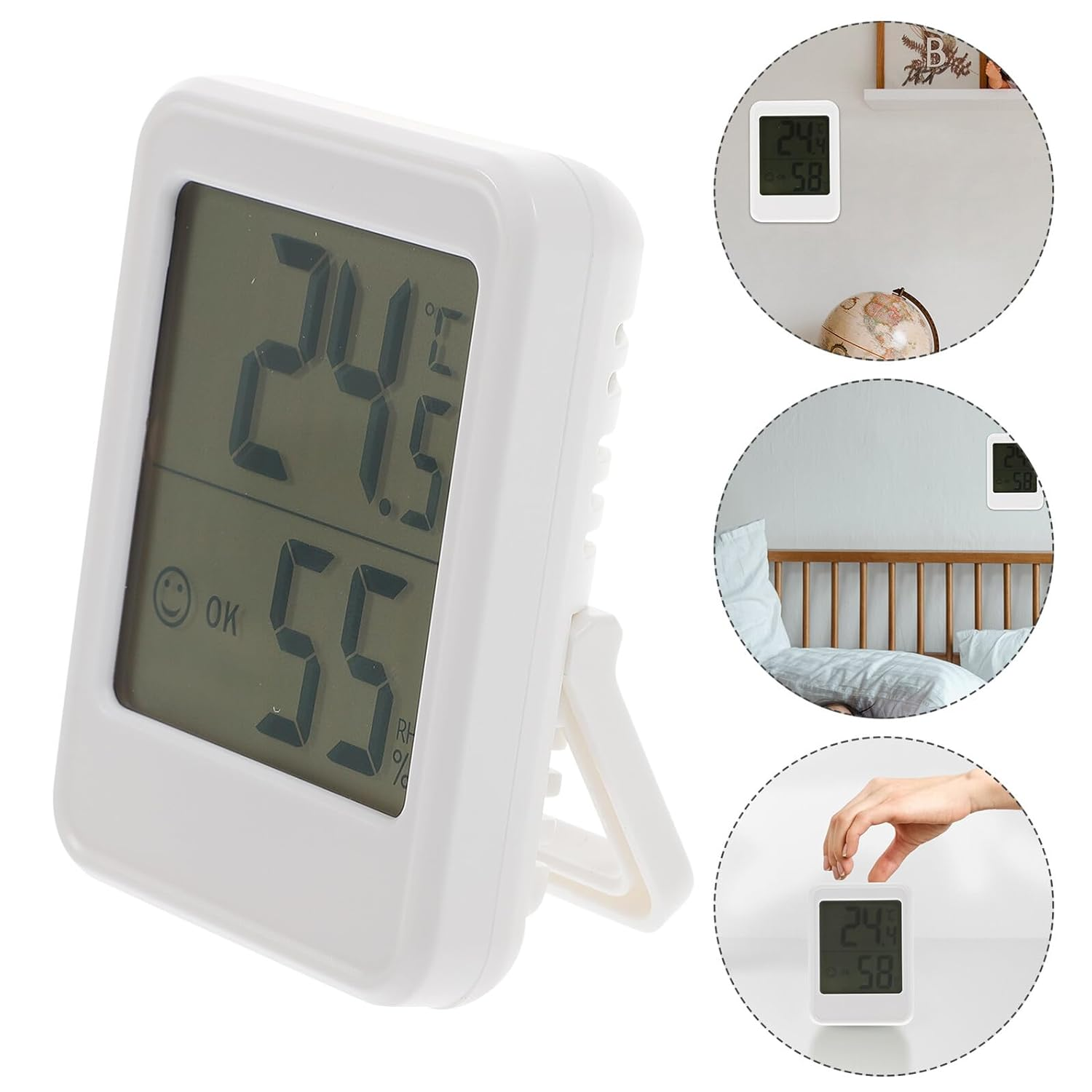 GANAZONO High Precision Indoor Digital Thermometer Humidity Monitor with Low Power Consumption Portable Hygrometer for Home and Office Wall-Mountable Household Temperature Humidity image number 5