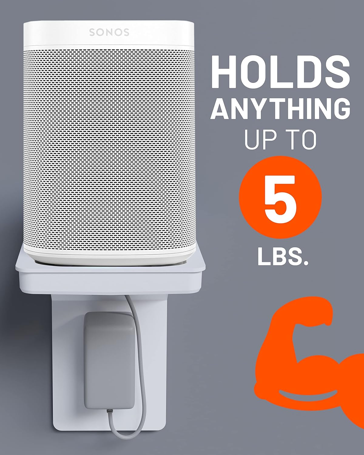 ECHOGEAR Outlet Shelf for Decora/Gfci Outlets - Next-Gen Design with Built-In Cord Storage & Room for Bulky Plugs - Quick Install with Included Hardware image number 2