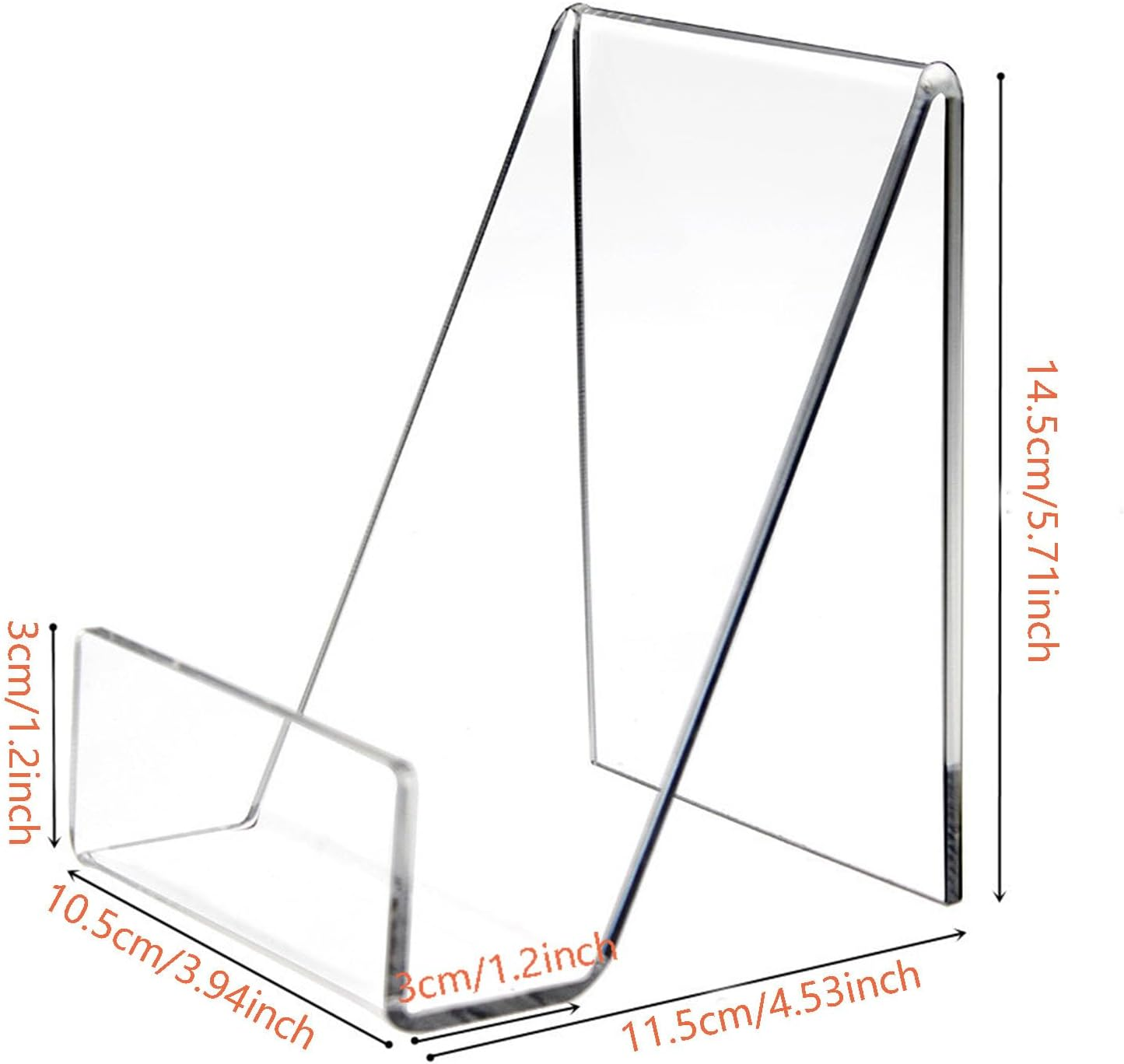 Acrylic Book Stand Clear, 10 Pcs Book Holders Display Shelf, Multi-Functional Display Easel Desktop Decorative Storage Rack Acrylic Sign Holder with Vertical Slanted Back Tablet Holder (2) - Style 1 image number 3