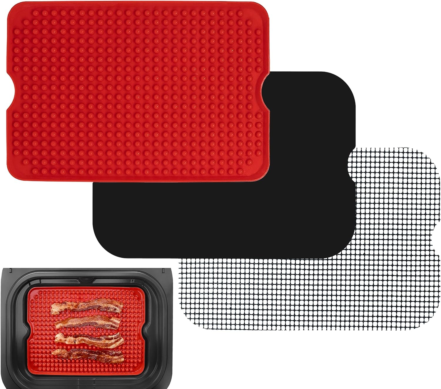 Air Fryer Liner Accessories for Ninja Foodi XL Smart FG551 6-In-1 Indoor Grill, Reusable Heat Resistant Mat for Air Fryer, Ninja Foodi Accessories, Easy Clean Replacement for Parchment Paper image number 5