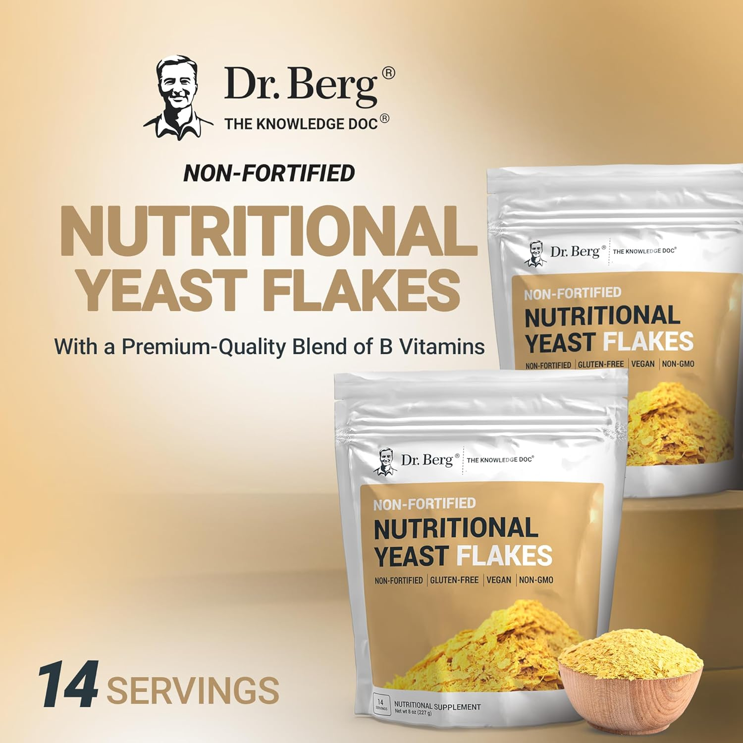 Dr. Berg'S Premium Nutritional Yeast Flakes| Gluten Free & Non-Gmo | Nutritional Yeast with B Vitamins | Keto & Vegan-Friendly Nutritional Yeast | 8Oz image number 4