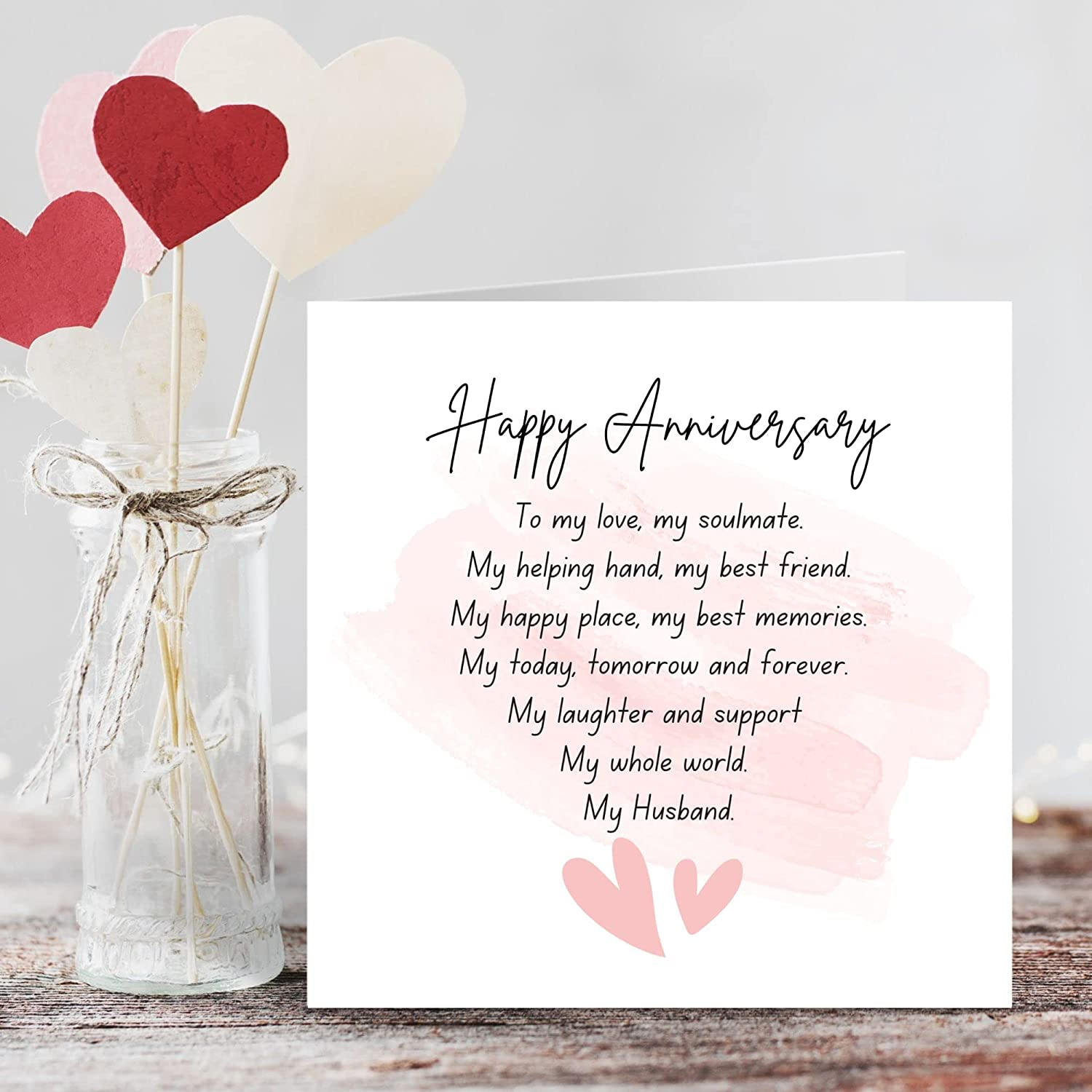 Felbridge Studio - Anniversary Card - Anniversary Card for Husband - Husband Anniversary Cards - Him Men Gay LGBT - Golden 60Th 50Th 1St Ruby Diamond 10Th First Happy Wedding - 14Cm