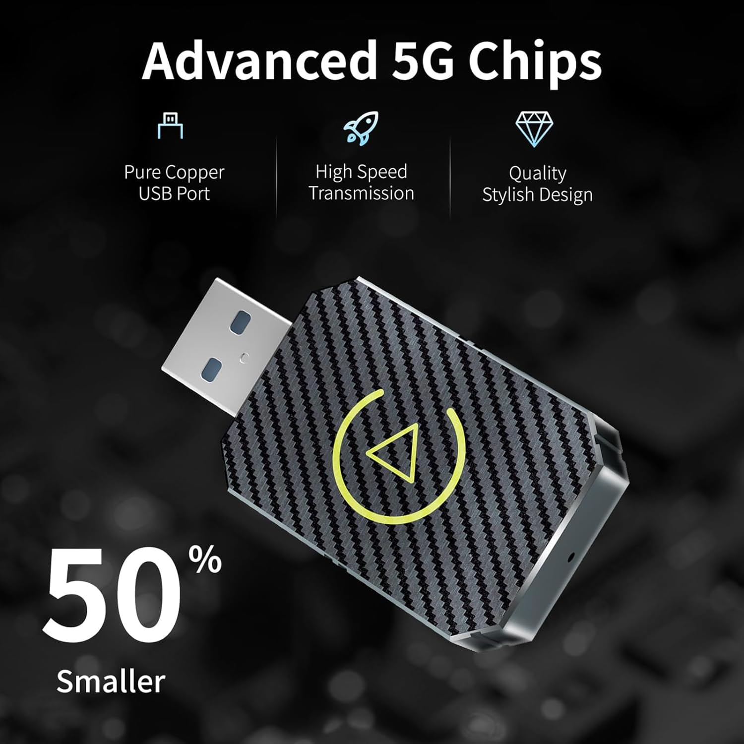 Wireless Adapter for Carplay, Adapter for Convert Wired to Wireless Carplay/Android Auto, Mini Size with Extension Cable USB, Stable Control & No Delay image number 5