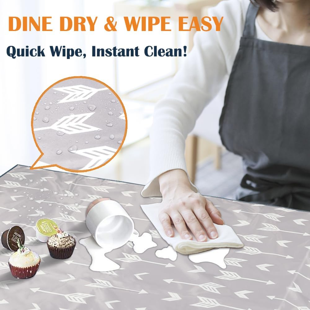 Baby Highchair 130 * 130Cm(51"*51") Splat Floor Mat Anti-Slip Floor Mat Waterproof Baby Playing Square Mat(Gray Arrow-Square) image number 1