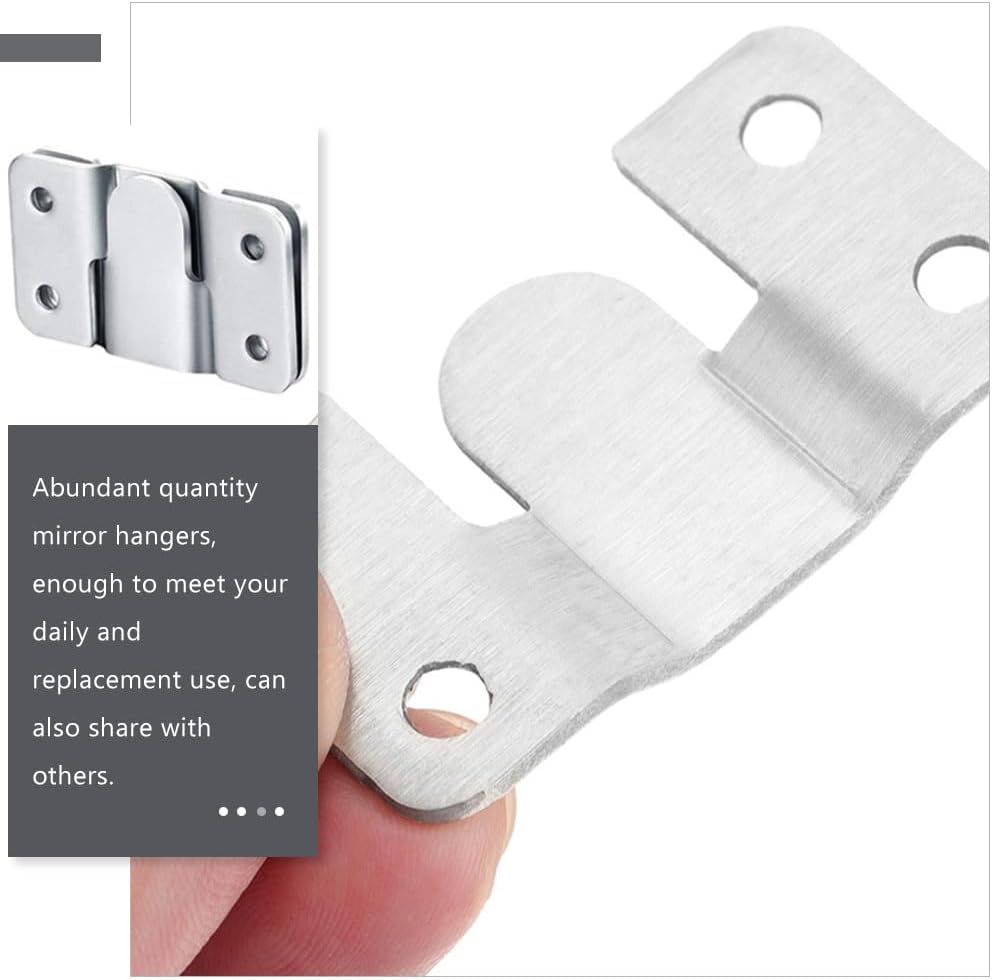 Angoily 16 Pairs Heavy Duty Picture Frame Hangers Mountain Character Buckle Mirror Mount Clips Interlocking Hooks for Wall Mirror and Frame Hanging