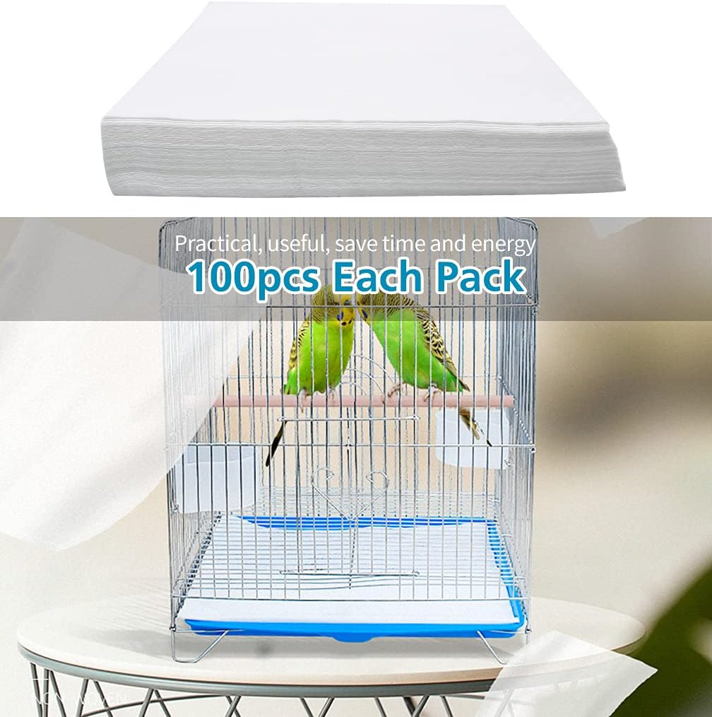 Bird Cage Liner Papers, 100 Sheets 12.2&times;10In Non-Woven Bird Cage Liners, 4 Size to Choose, Precut Absorbent Bird Paper (12.2&times;10In, 100 Sheet) image number 4