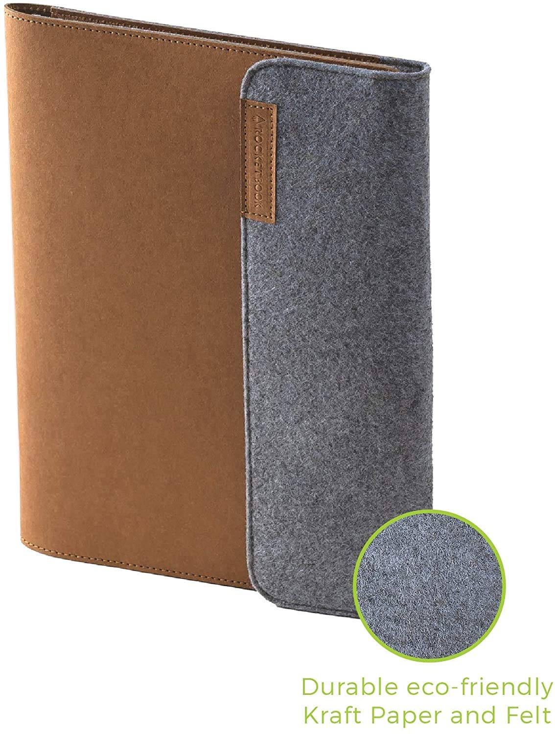 Rocketbook Smart Notebook Folio Cover - 100% Recyclable, Biodegradable Cover with Pen Holder, Magnetic Clasp & Inner Storage - Mars Sand Tan, Executive Size (6" X 8.8") image number 3