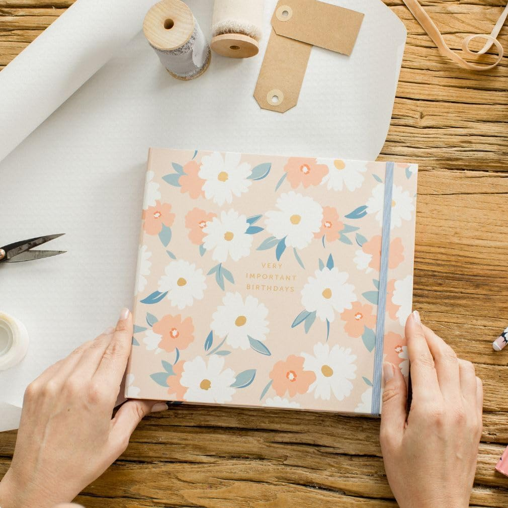 Busy B Pink Daisies Birthday Card Book - 13 Storage Pocket File for Storing Greetings Cards with Birthday Reminders, Monthly Pockets and Anniversary Chart - FSC&reg; Certified - Pink Daisies image number 5