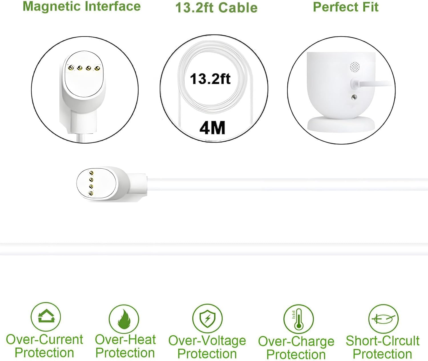 6W/5V Solar Panel with Built-In Voltage Regulator Pcb，Compatible with Google Nest Camera Outdoor&Indoor&2Nd Generation (Battery Version),Easy to Install,Ip66 Waterproof,13.2Ft Charging Cable image number 4