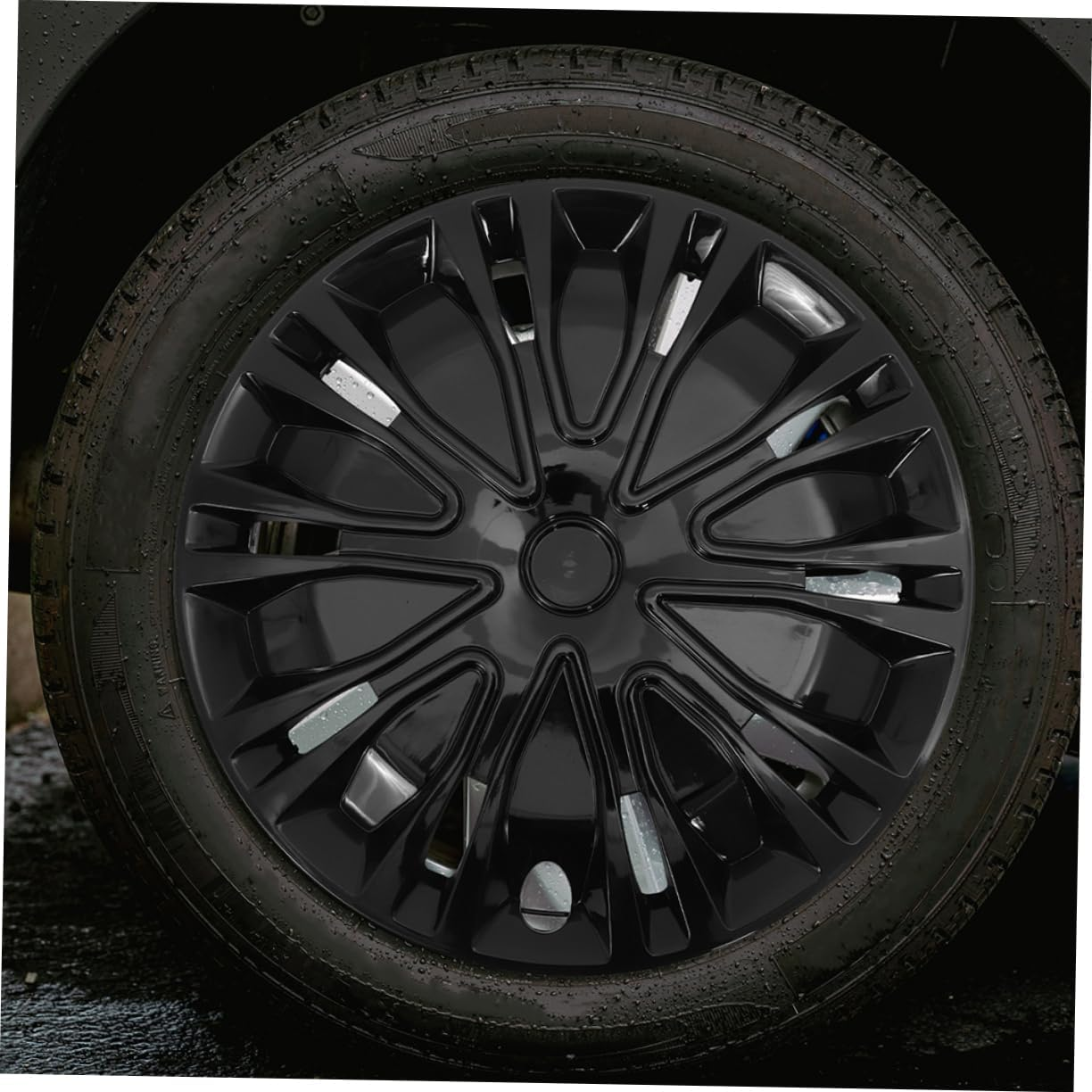 Zerodeko 15-Inch Universal Car Wheel Hub Caps Black Decorative Rim Covers Automotive Hub Covers for Vehicle Wheel Repair and Upgrade image number 5