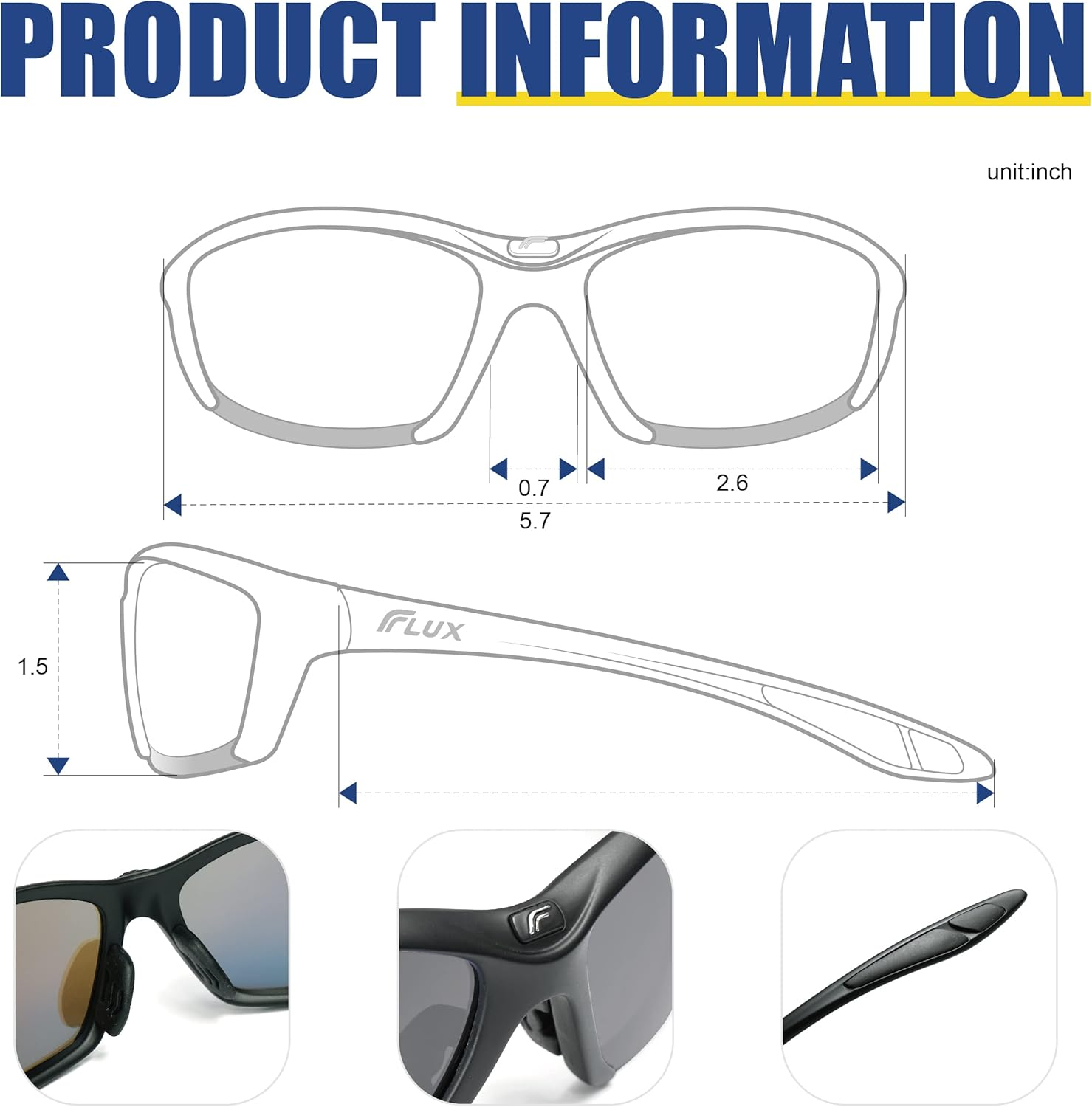 Flux SPORTECH Sunglasses for Men and Women: Polarized UV400 Protection, Lightweight Frame, Sports Sunglasses image number 1