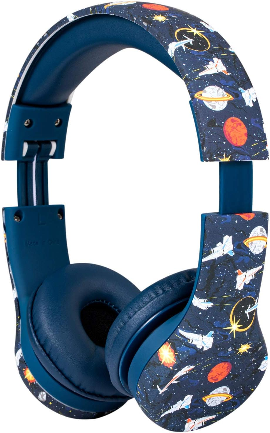 Snug Play+ Kids Headphones &ndash; Volume Limited 93Db for Safe Listening &ndash; Foldable, Durable Headphones for Toddlers, Boys & Girls &ndash; Tangle-Free Cord &ndash; Ideal for Travel, School, Tablets - Space - Black image number 2