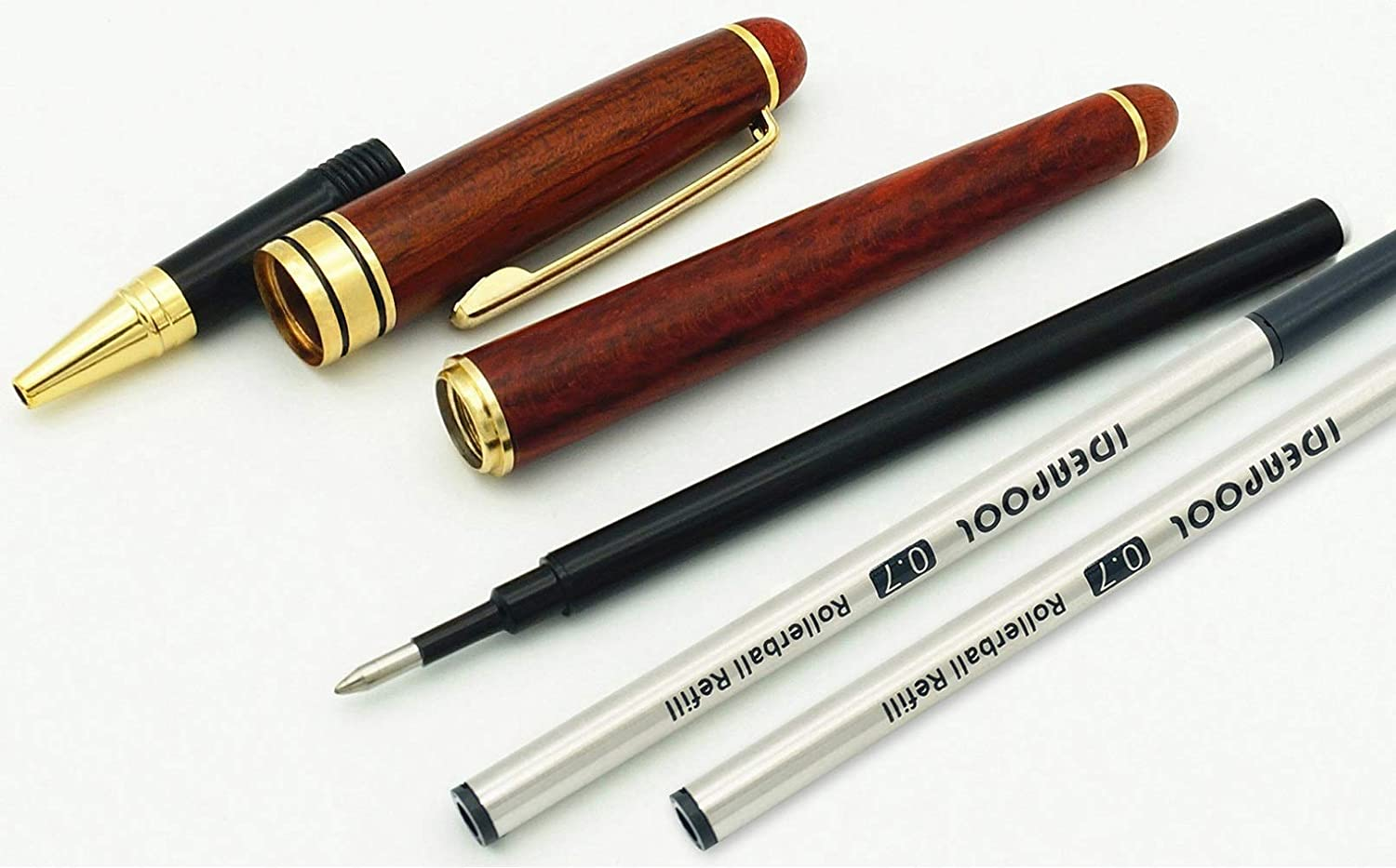 Natural Handcrafted Rosewood Ballpoint Pen Writing Set Luxury Elegant Gift Pen Set for Calligraphy Signature Executive Business image number 3