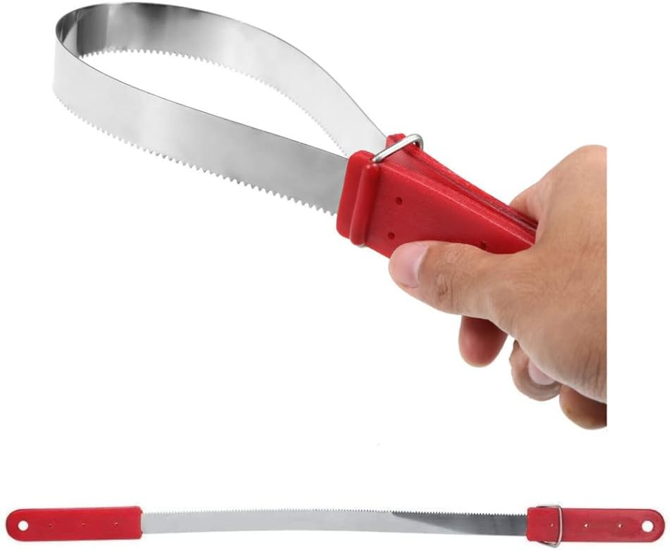 Stainless Steel Animal Equine Sweat Scraper Shedding Blade,Double-Sided Shedding Blade,Horse Sweat Scraper Horse Grooming Brushes Combs Single Metal Shedding Blade（Red） image number 3