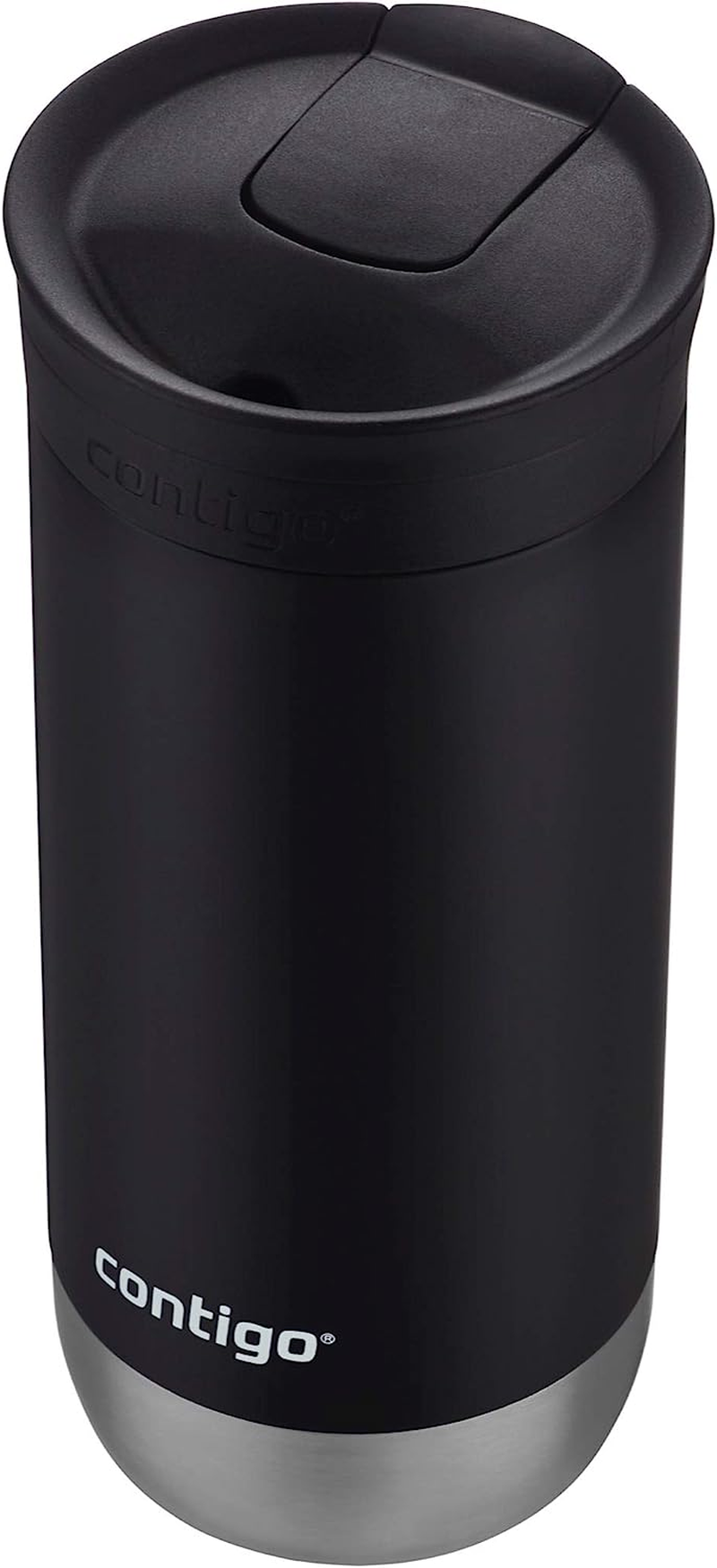 Contigo Huron Snapseal Travel Mug, Stainless Steel Insulated Thermal Mug, Vacuum Flask, Leakproof Tumbler, Coffee Mug, Easy-Clean Lid, Licorice, 473 Ml Capacity