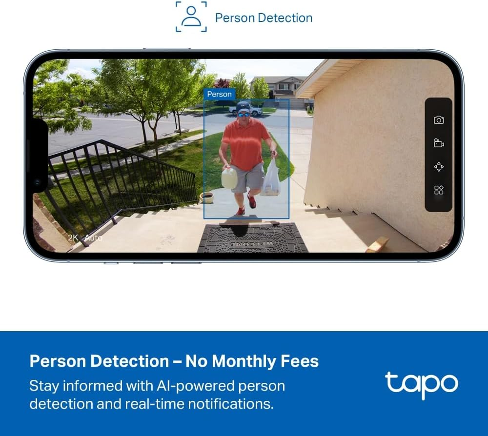 Tapo Solar-Powered Security Camera Kit, Wireless, 1080P, Solar Panel Included, Sound Alarm, Free AI Detection and Notification, Two-Way Audio, SD Card Slot, IP65, No Hub Required (Tapo C400 KIT) image number 3