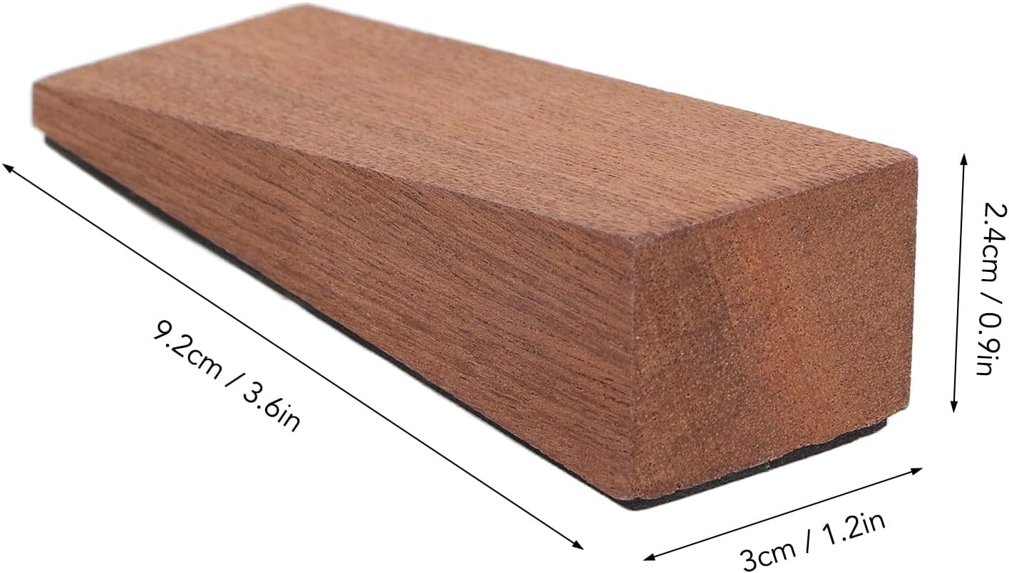 Wooden Door Stopper, 4 Pcs anti Slip Door Stopper Solid Wood Door Wedge Dark Brown Triangular Door Wedge Wooden Firefighter Door Stopper for Door Bottom Seam image number 6