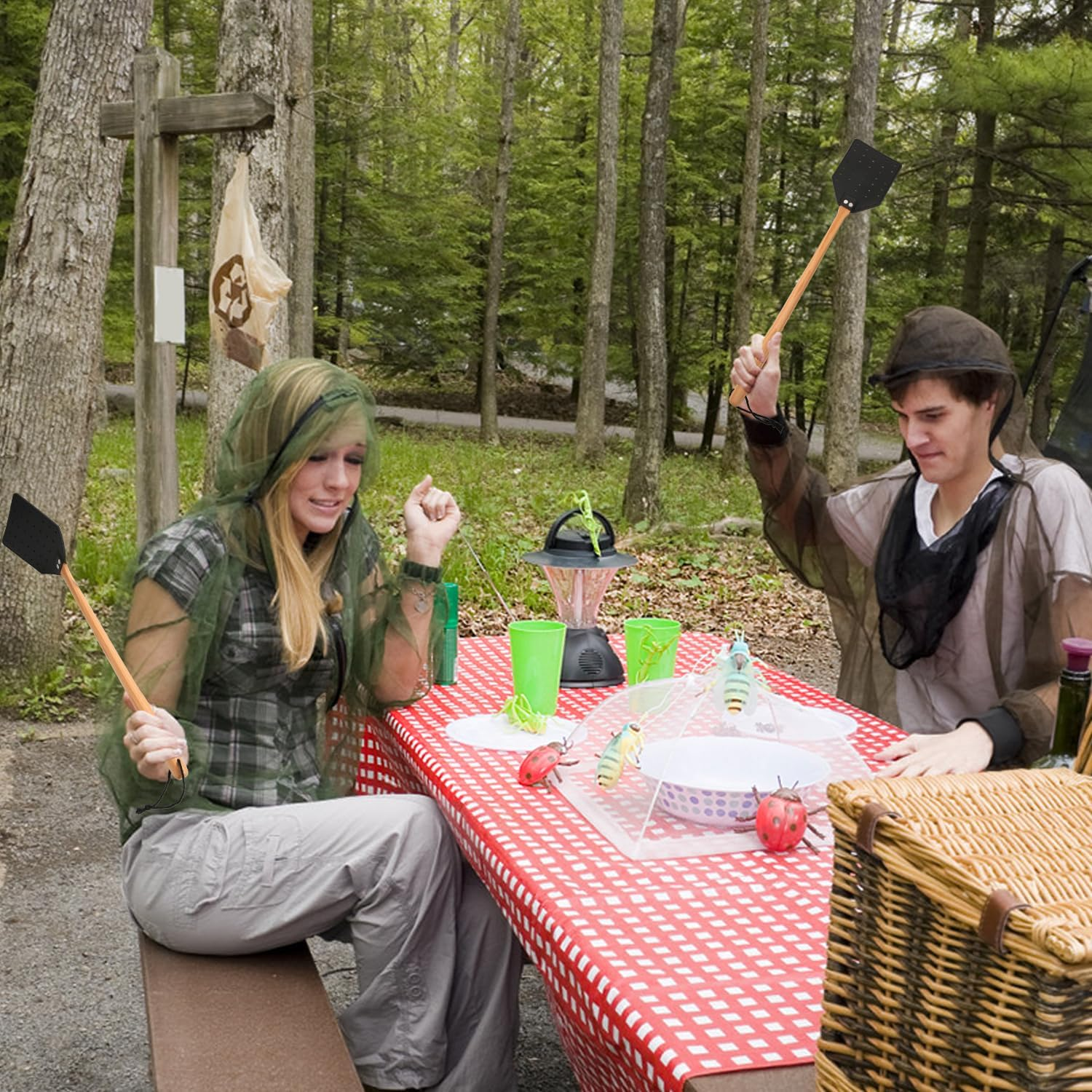 2Pcs Leather Fly Swatter, Manual Heavy Duty Fly Swatter with Long Wood Handle and Hanging Rope Durable Fly Swatter Catcher Wasp Swatter for Indoor Outdoor Home Fly image number 4