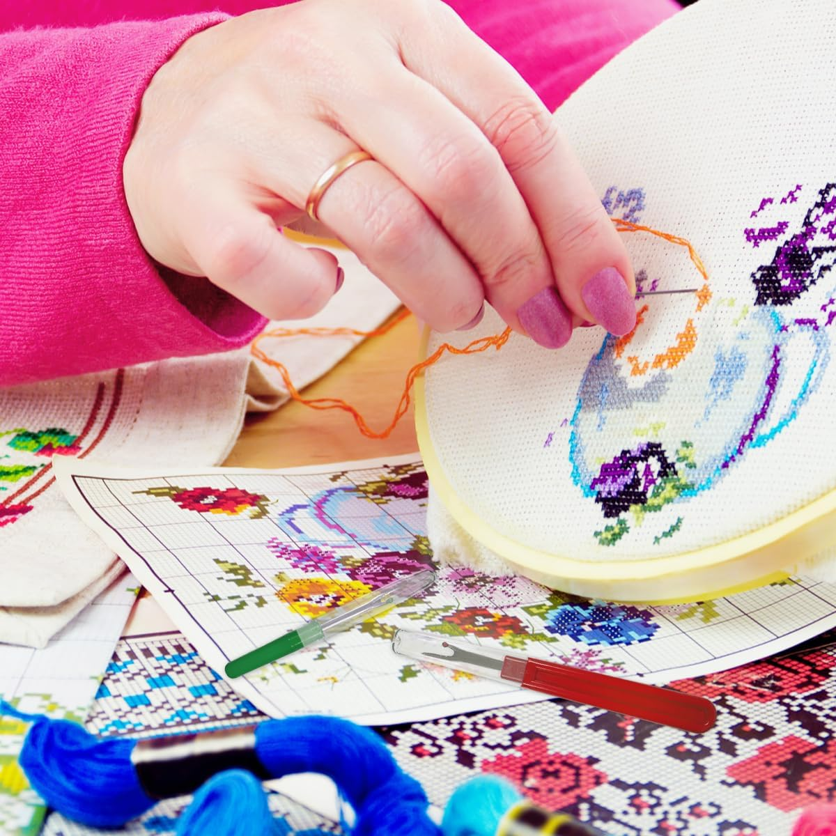 Seam Ripper, 8 PCS Stitch Ripper for Removing, Cutting, Sewing, Crafting (2 Kinds) image number 2