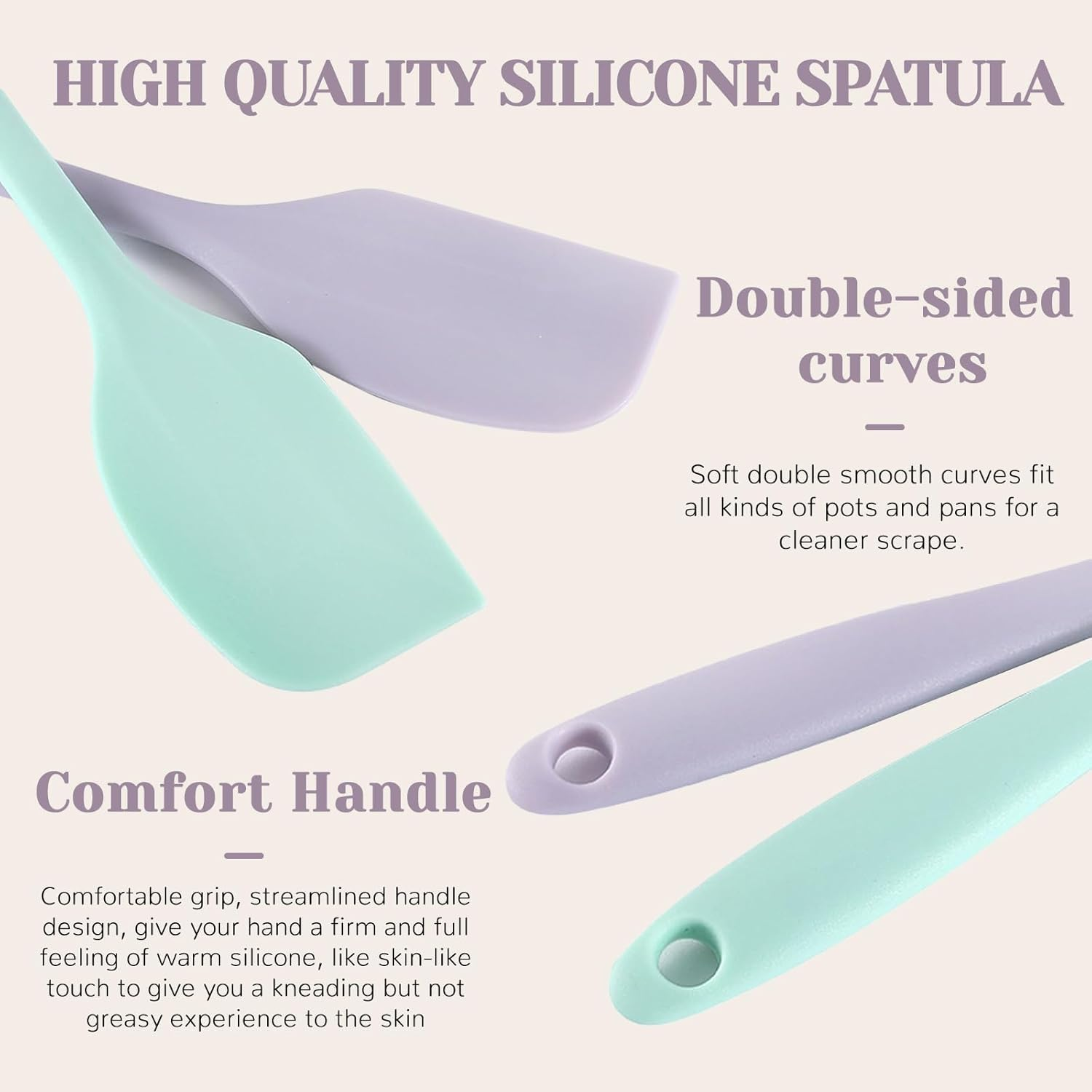 Realand 8Pcs Pastel Color Silicone Spatula, 8.5 Inch Rubber Spatula, Heat-Resistant Non-Stick Small Spatula Silicone Mini Baking Spatula Set for Cake Cream Kitchen Gadgets (Mixed Color) image number 3