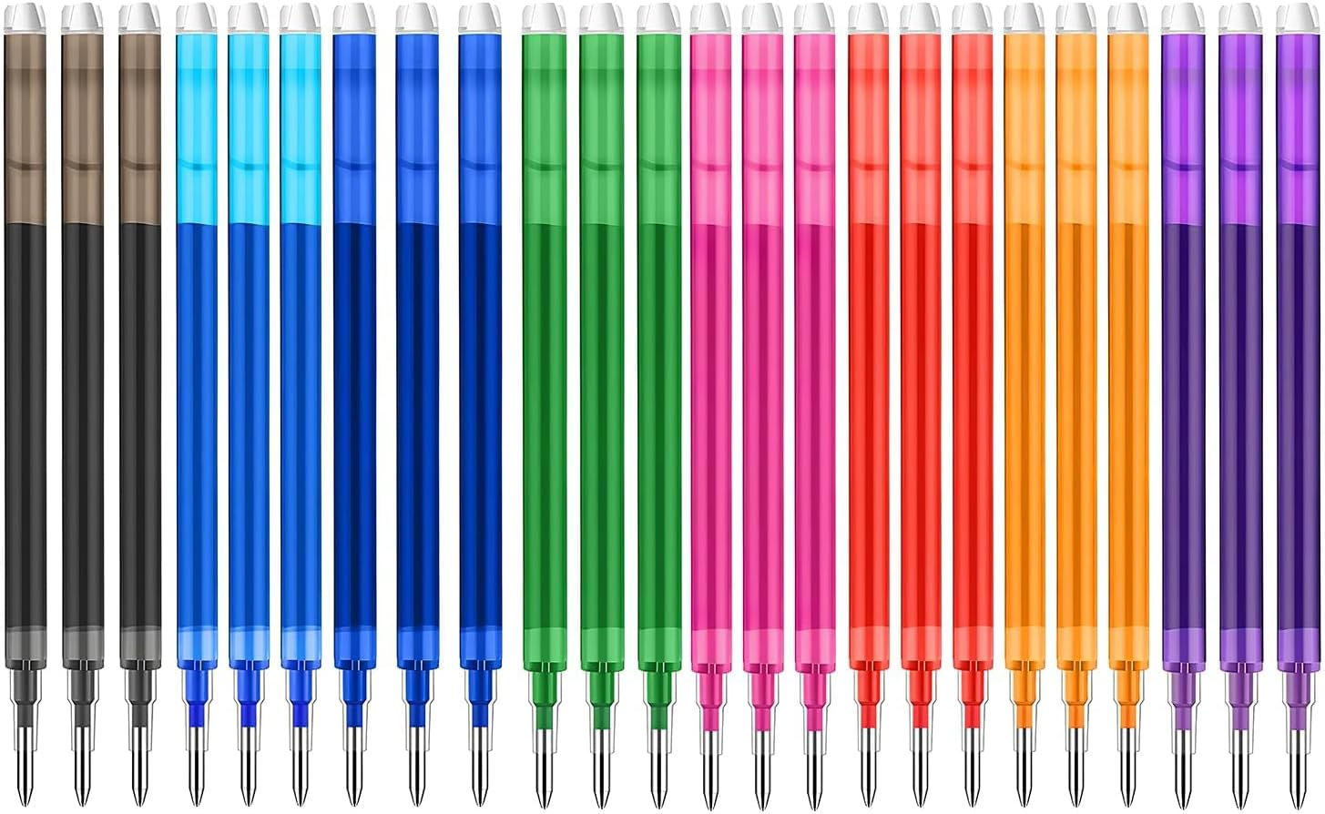 0.7 Mm Erasable Gel Ink Pen Refills Compatible with Frixion Friction, Smooth Writing Multicolor Retractable Fine Point Pen Refill for School Office Home Art (8 Colors, 24) image number 1