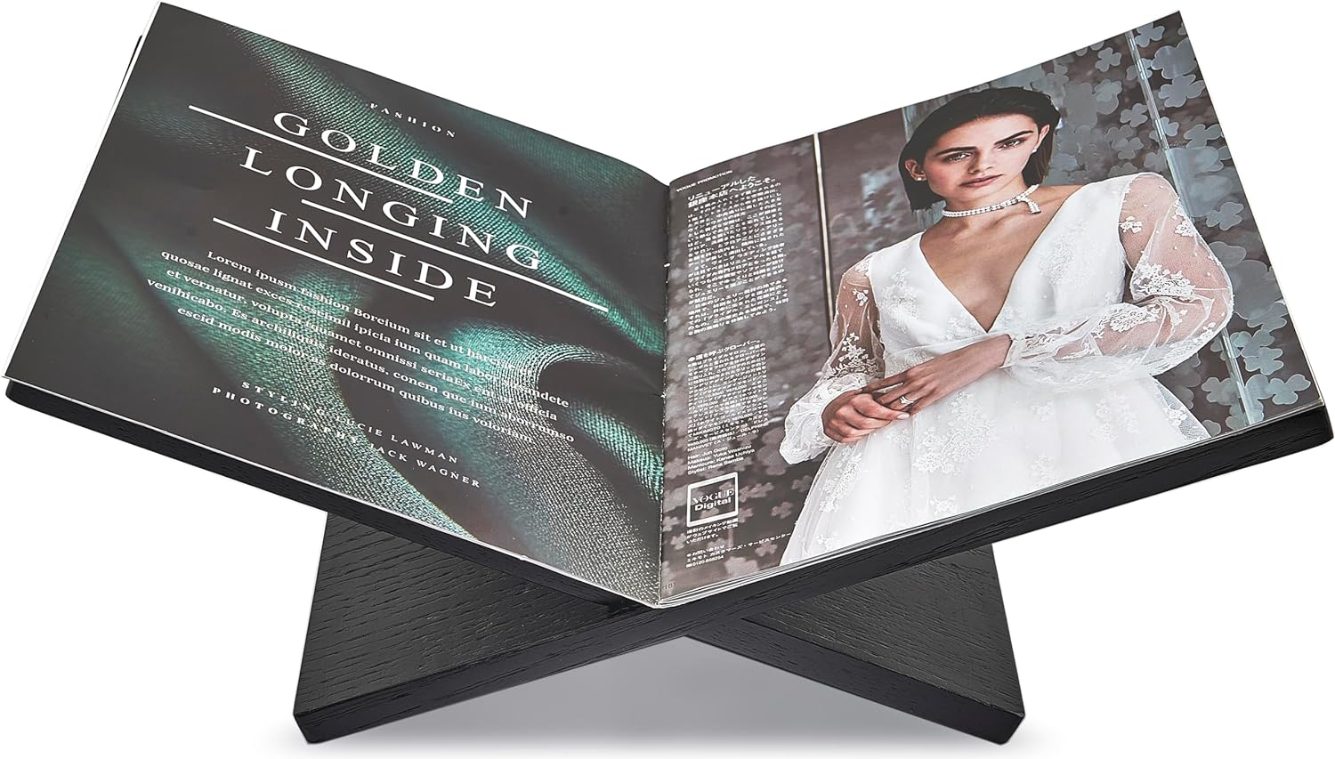 Honygebia Solid Wood Book Stands - Cross Frame Black Oak Wooden Book Holder, Open Bookstand for Display and Reading, Suitable for Art, Bible, Cookbook, Easel, Magazine, Textbooks image number 6