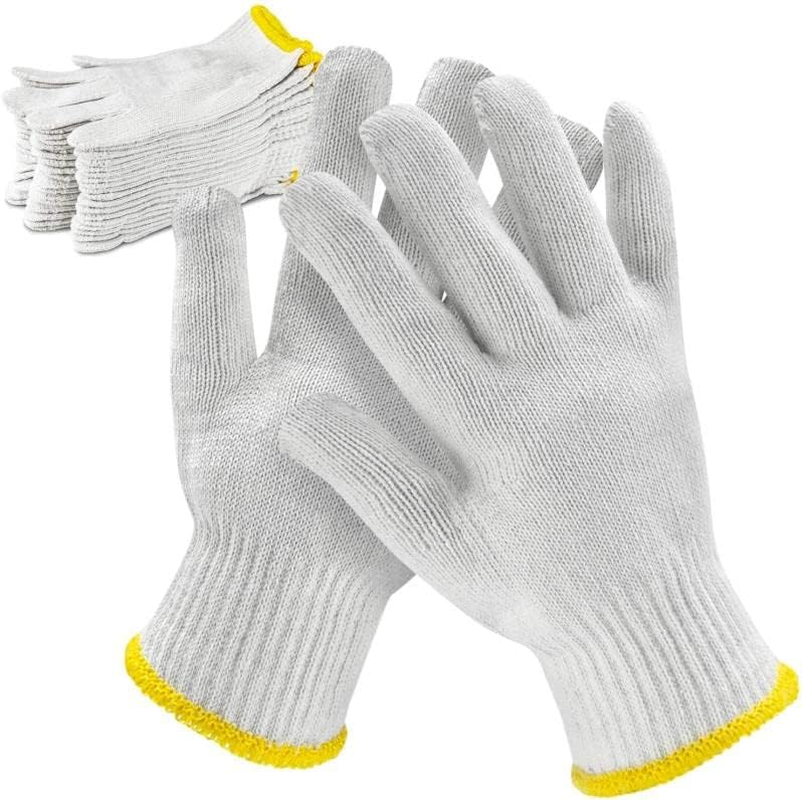 Work Gloves 12 Pairs-Cotton Polyester String Knit Work Gloves for Mechanic Industrial Warehouse Gardening BBQ Construction Painter Men & Women（Large-Thick-Economic) $1.58 per Pair image number 4