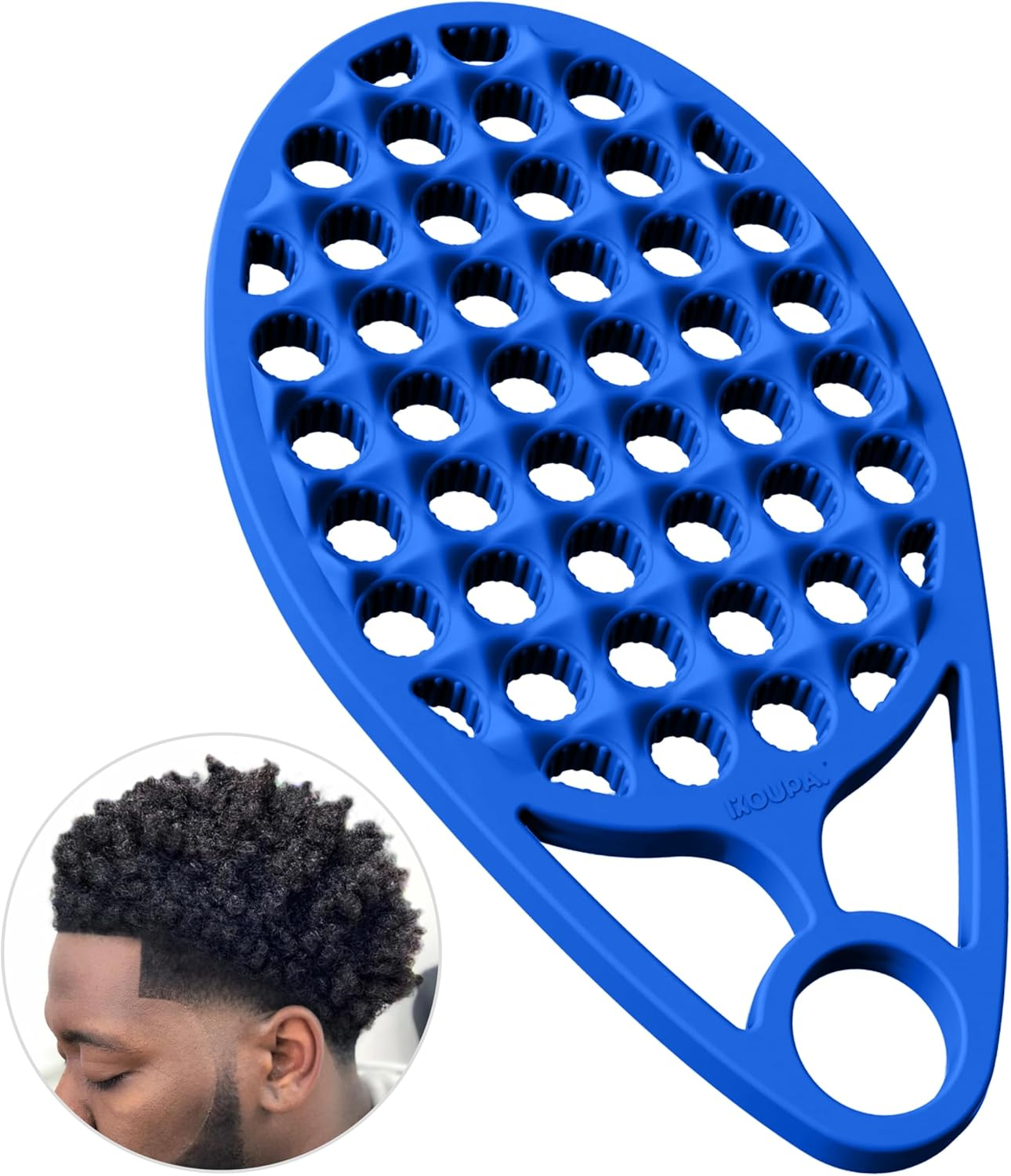 KOUPA Magic Silicone Curly Hair Brush, One Piece Twist Curl Comb for Afro Curls, Washable Hair Tool for Men Women, Black, 1 Piece