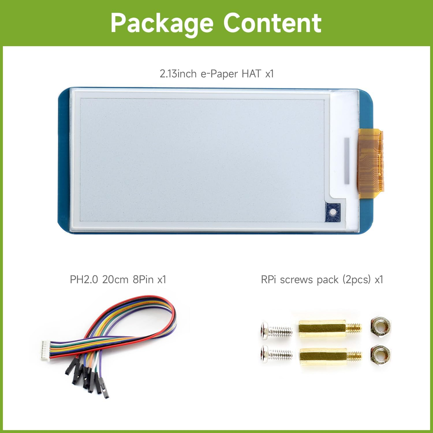 Waveshare 2.13 Inch E-Paper Display HAT E-Ink Screen V4 Version, LCD Module SPI Interface with Embedded Controller for Raspberry Pi 2B 3B Zero Zero W