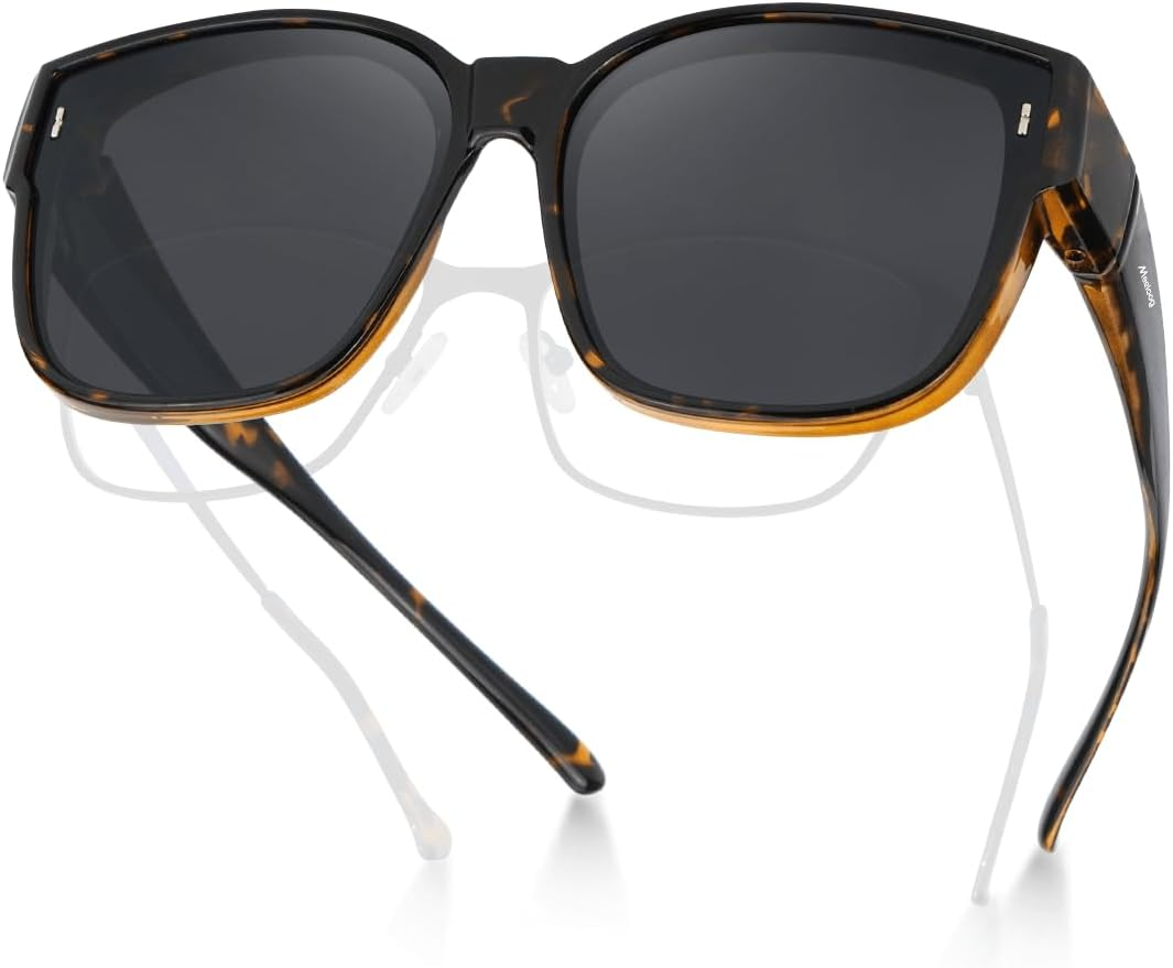 Meeloog Large Polarized Fit over Glasses Sunglasses for Women Men, Oversized Trendy Square Shades for Driving Riding MST0110 image number 6
