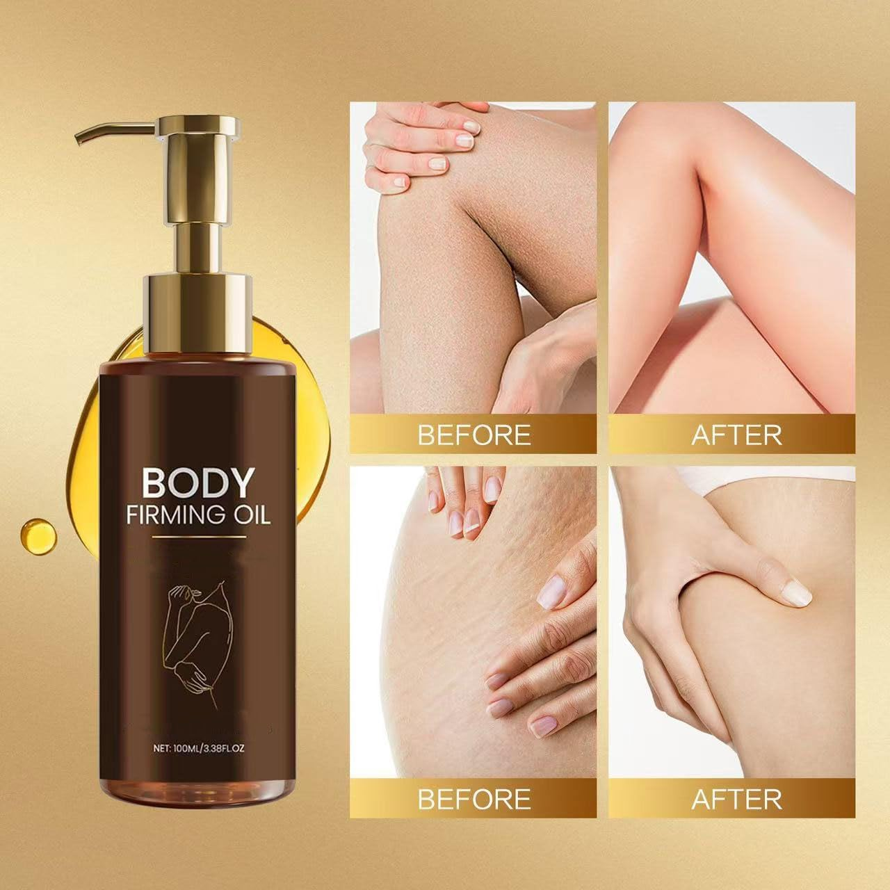 Magic-Body Firming Body Oil, Body Oil Skin Tightening, Hydrating and Firming Skin for Full Body Uses, Nourishes Skin, Reduces Fine Lines, Improves Elasticity (3PCS) image number 1