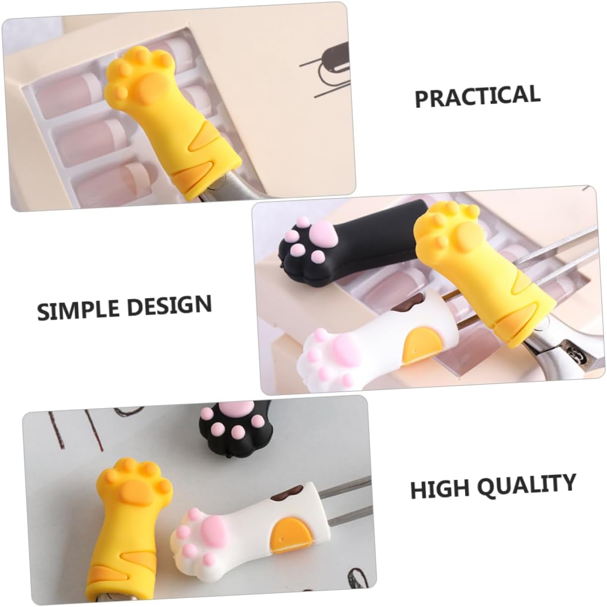 HEALEEP 3Pcs Silicone Flexible Pet Grooming Tools Cover Cat Claw Scissors Cap Tweezers Sleeve Pedicure Tool Protector in Colors image number 3