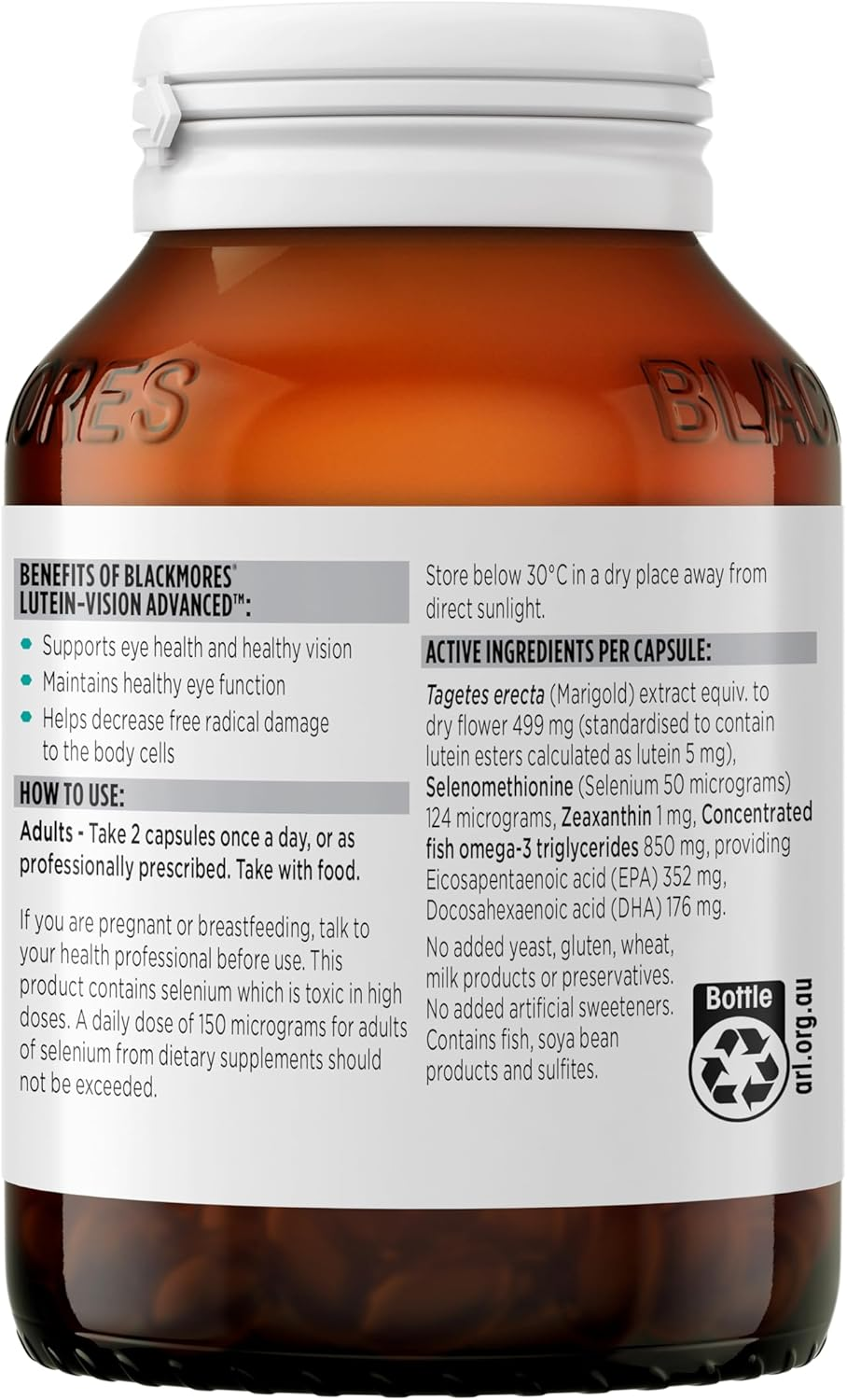 Blackmores Lutein-Vision Advanced |Supports Eye Health & Healthy Vision | 60 Tablets image number 6