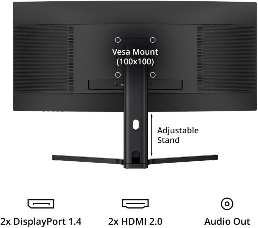 PRISM+ X340 PRO 34" 180Hz 1Ms Curved Ultrawide WQHD Gaming Monitor [3440 X 1440] image number 2