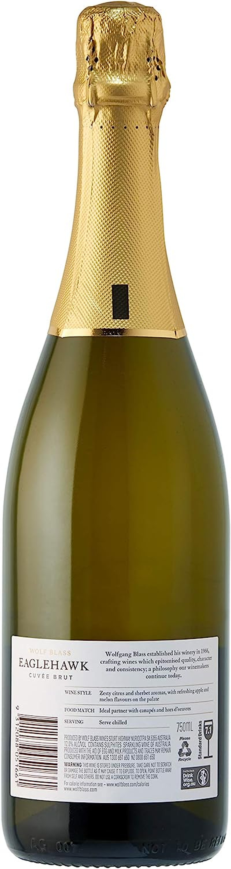 Wolf Blass Eaglehawk Cuvee Brut Sparkling Non Vintage Wine 750 Ml (Case of 6) image number 3