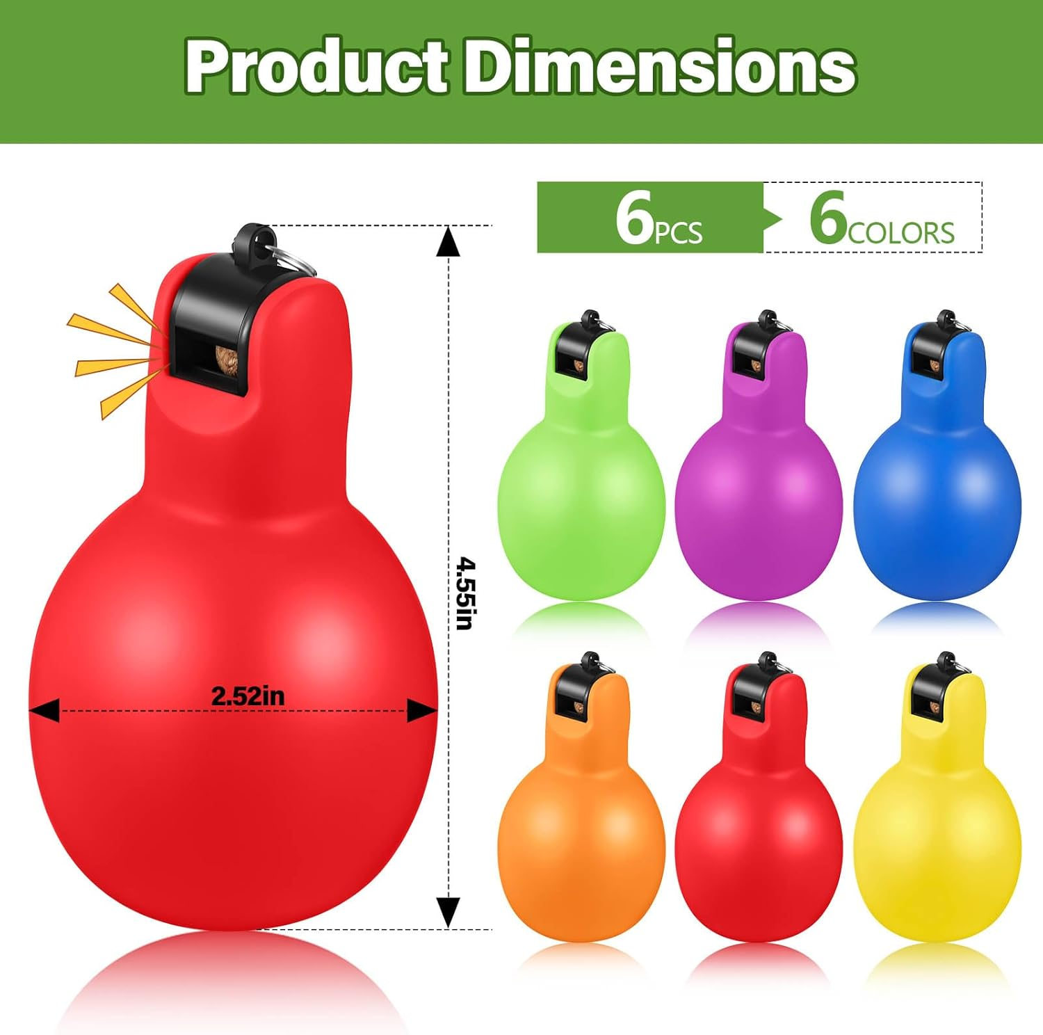 Hand Squeeze Whistles with Lanyards Multicolored Coach Whistle for Coaches Referees Handheld Sports for Indoor Outdoor Home Sports, Soft PVC - Multicolor, 6 image number 3